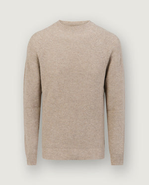Cashmere Rib Trui - Lichtbruin
