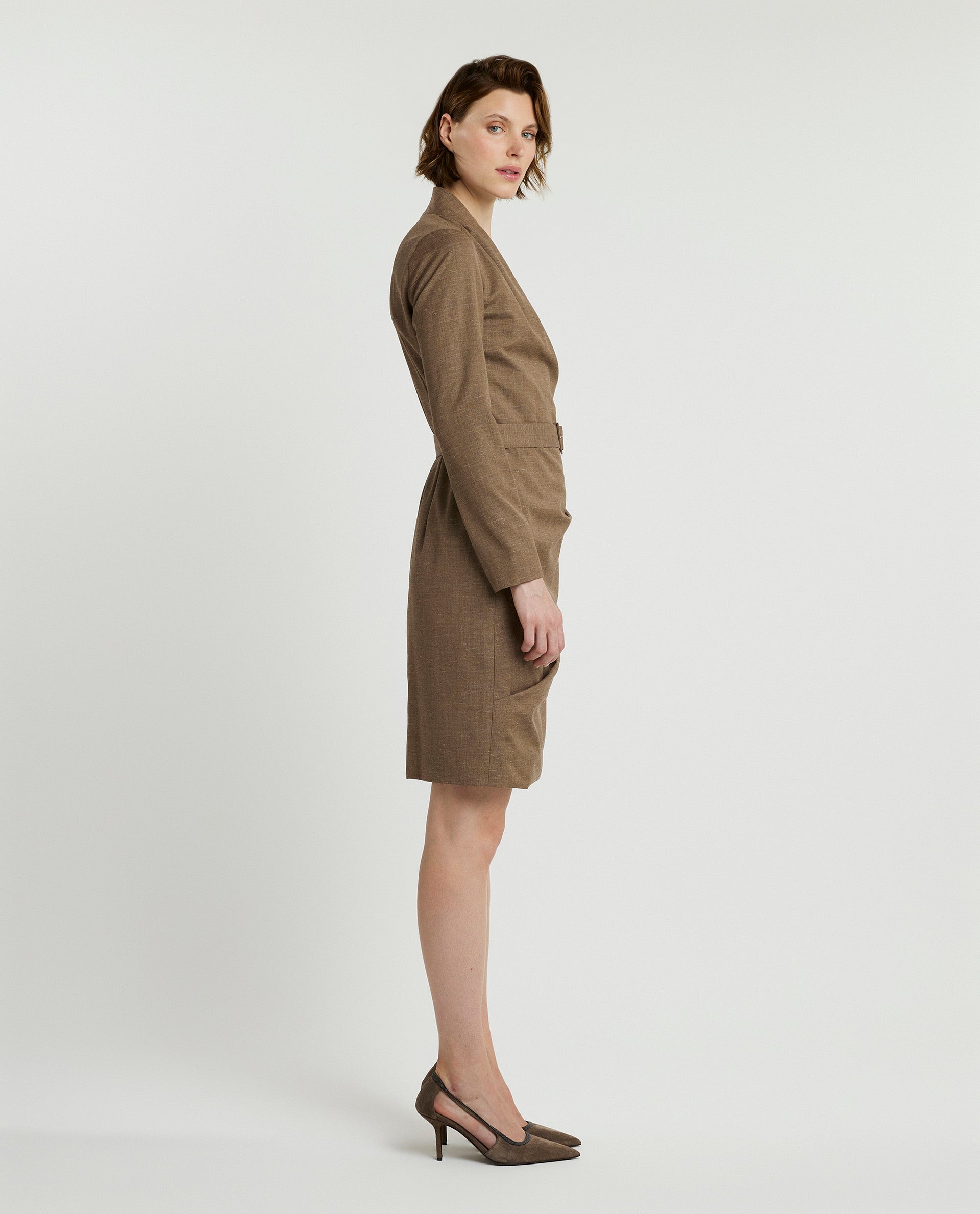 Linen wool dress