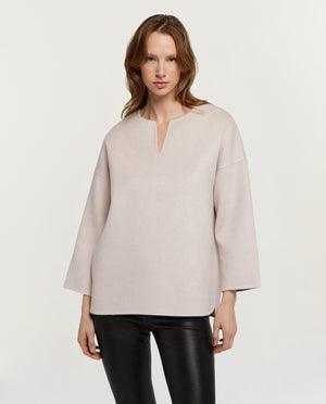 Double face cashmere trui