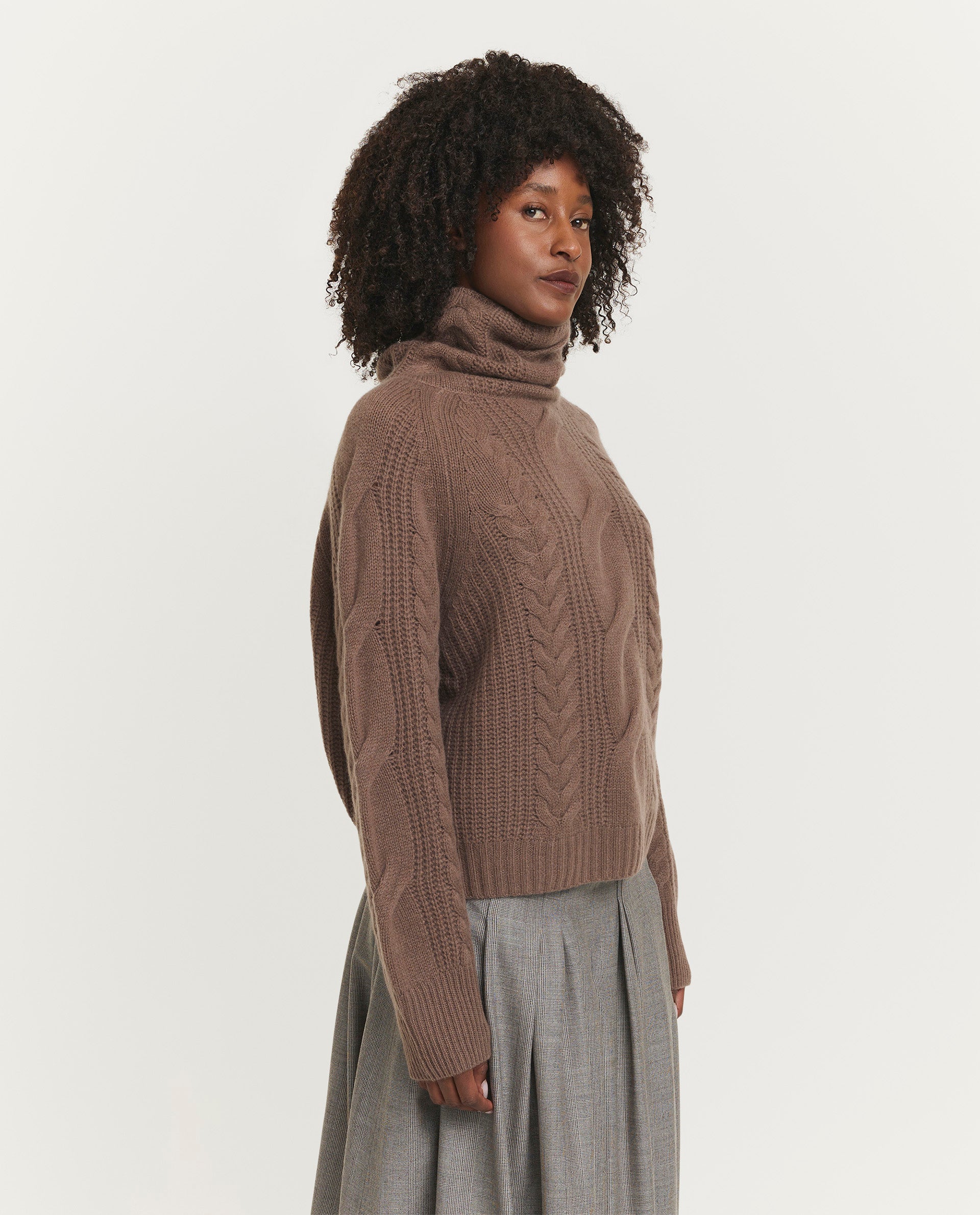 Wool-cashmere cable knit sweater