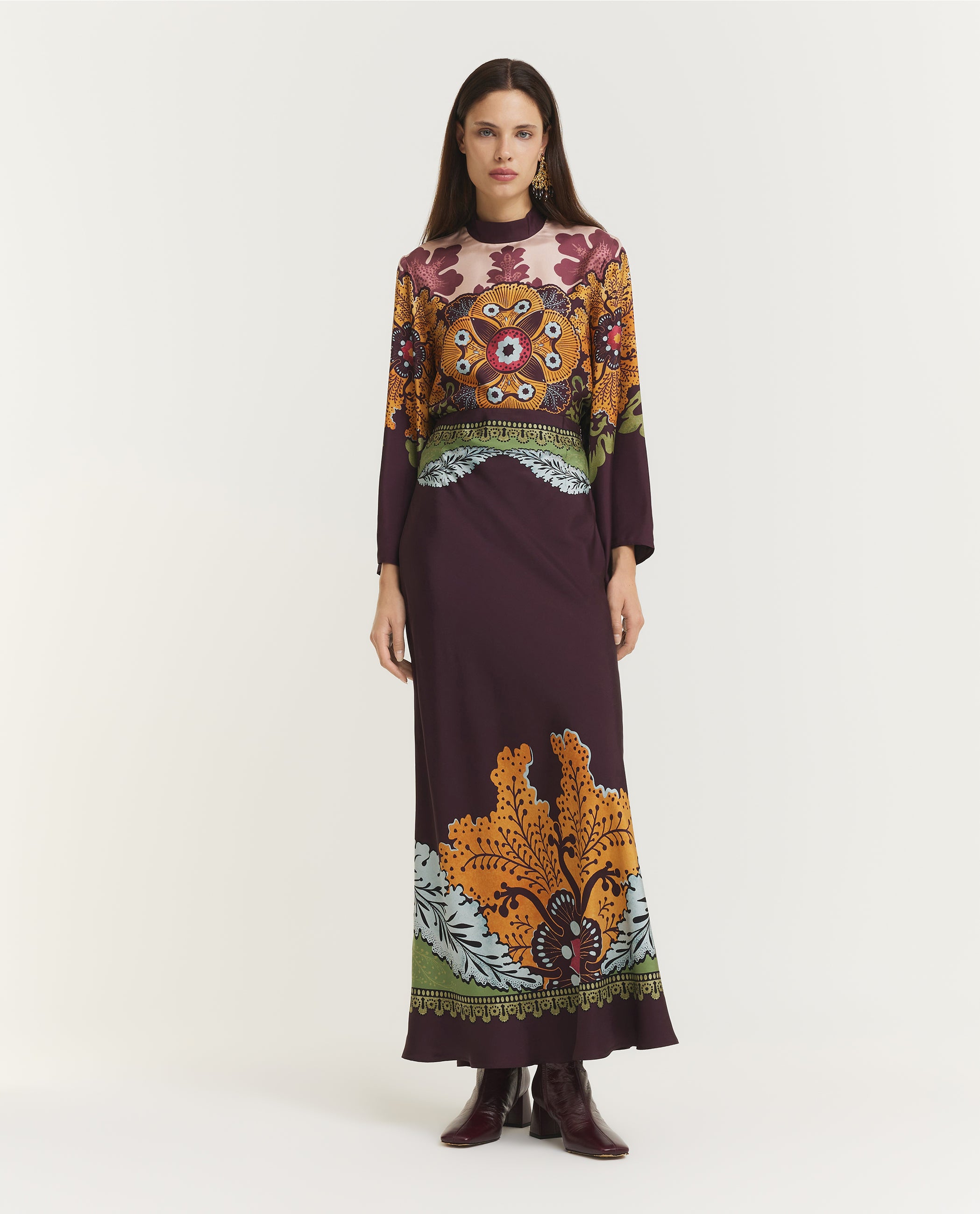 Zijden Slanke Rok - Paars