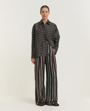 Painted Stripes Silk Trousers
