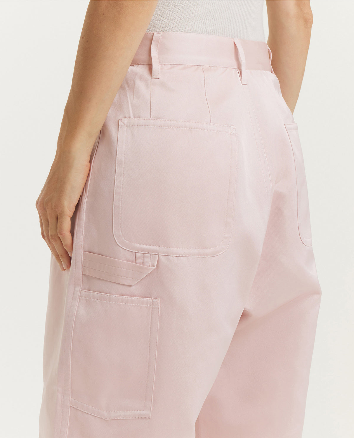 Geplooide Worker Broek - Roze