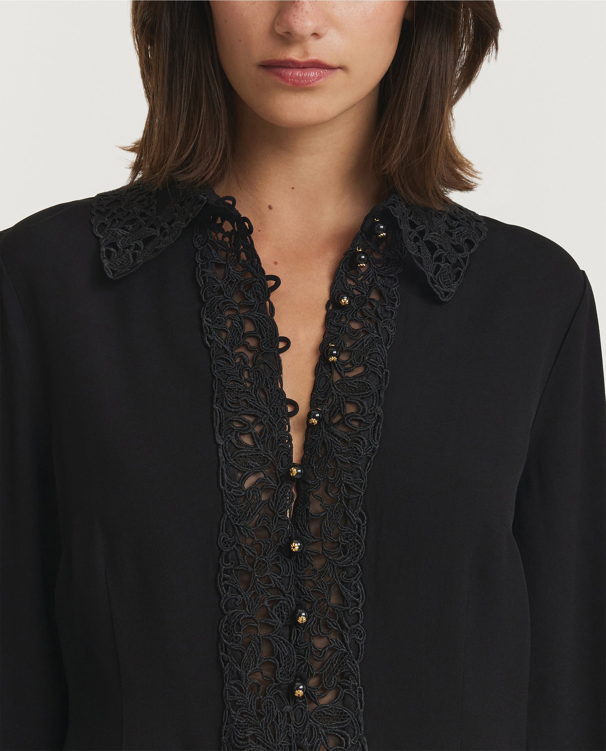 Lace Trimmed Blouse
