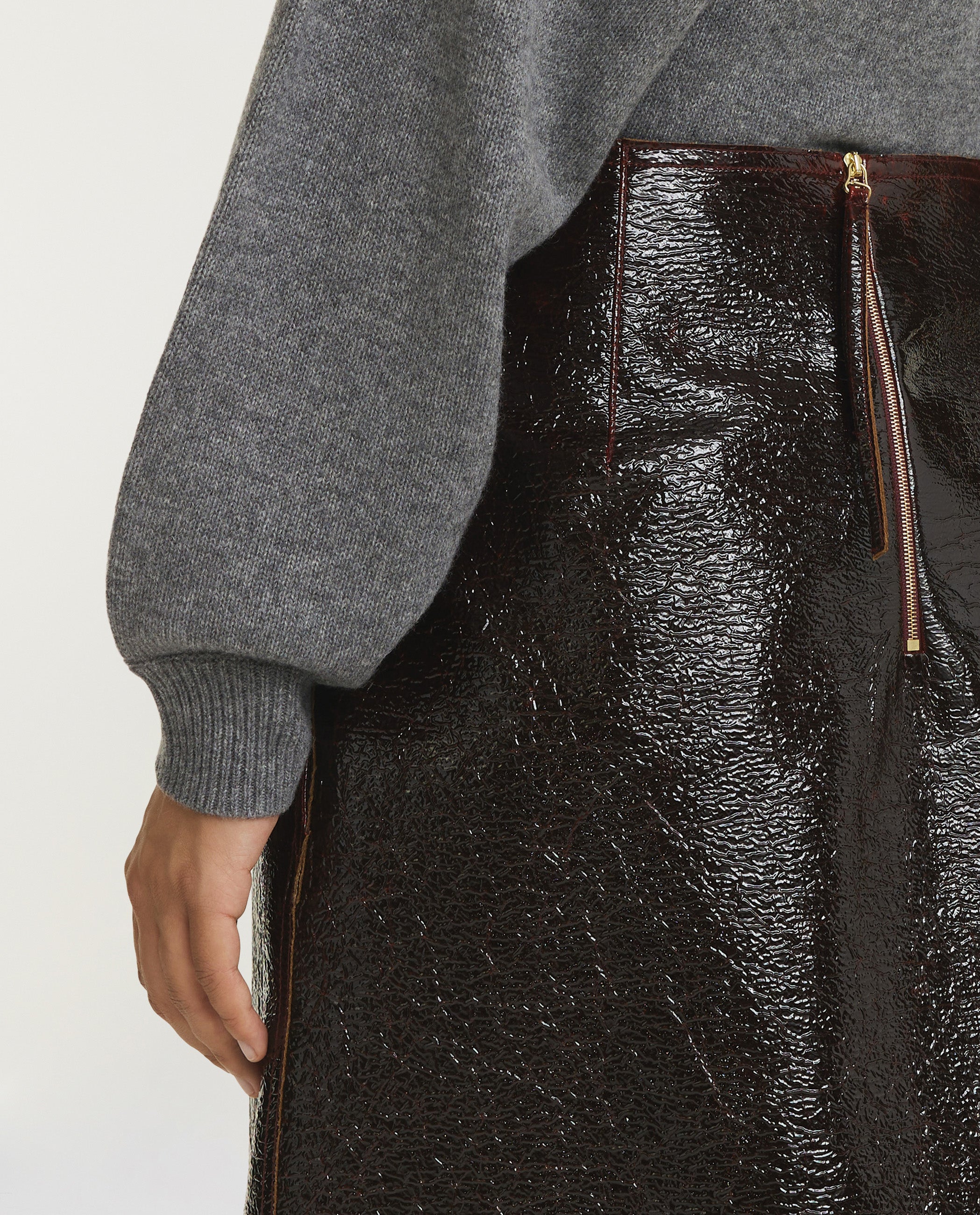 Varnished Wool Skirt