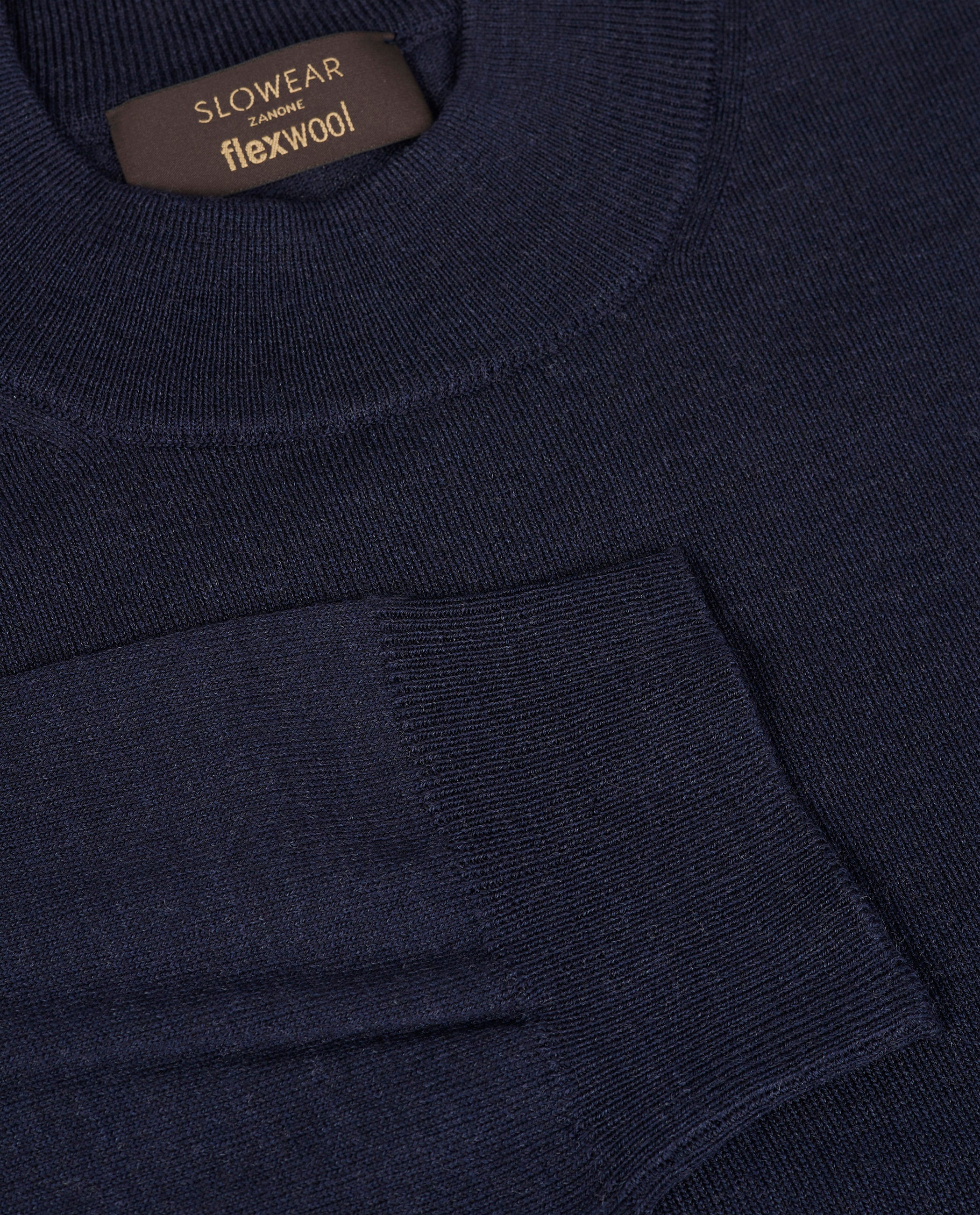 Wollen Mock Nek Trui - Donkerblauw