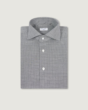 Katoen Cashmere Glencheck Shirt - Grijs