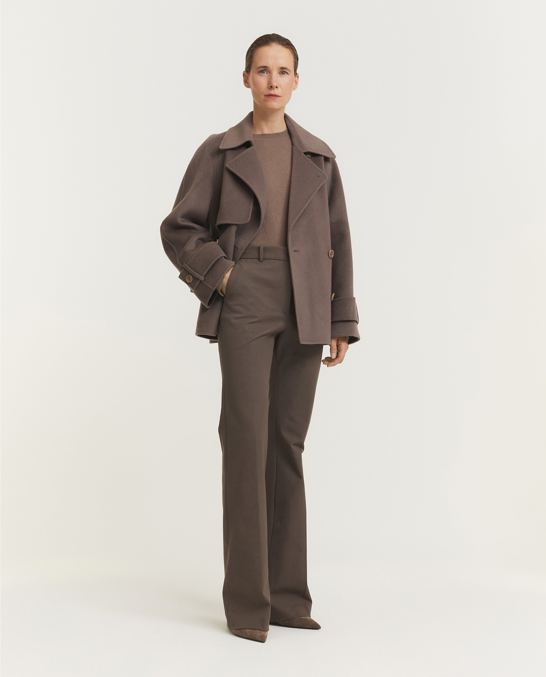 Marne Wol Cashmere Coat - Bruin