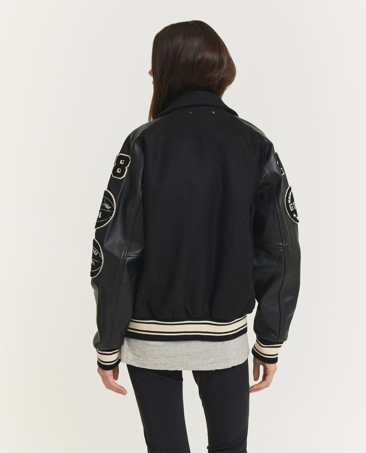 Wollen Letterman Jack - Zwart