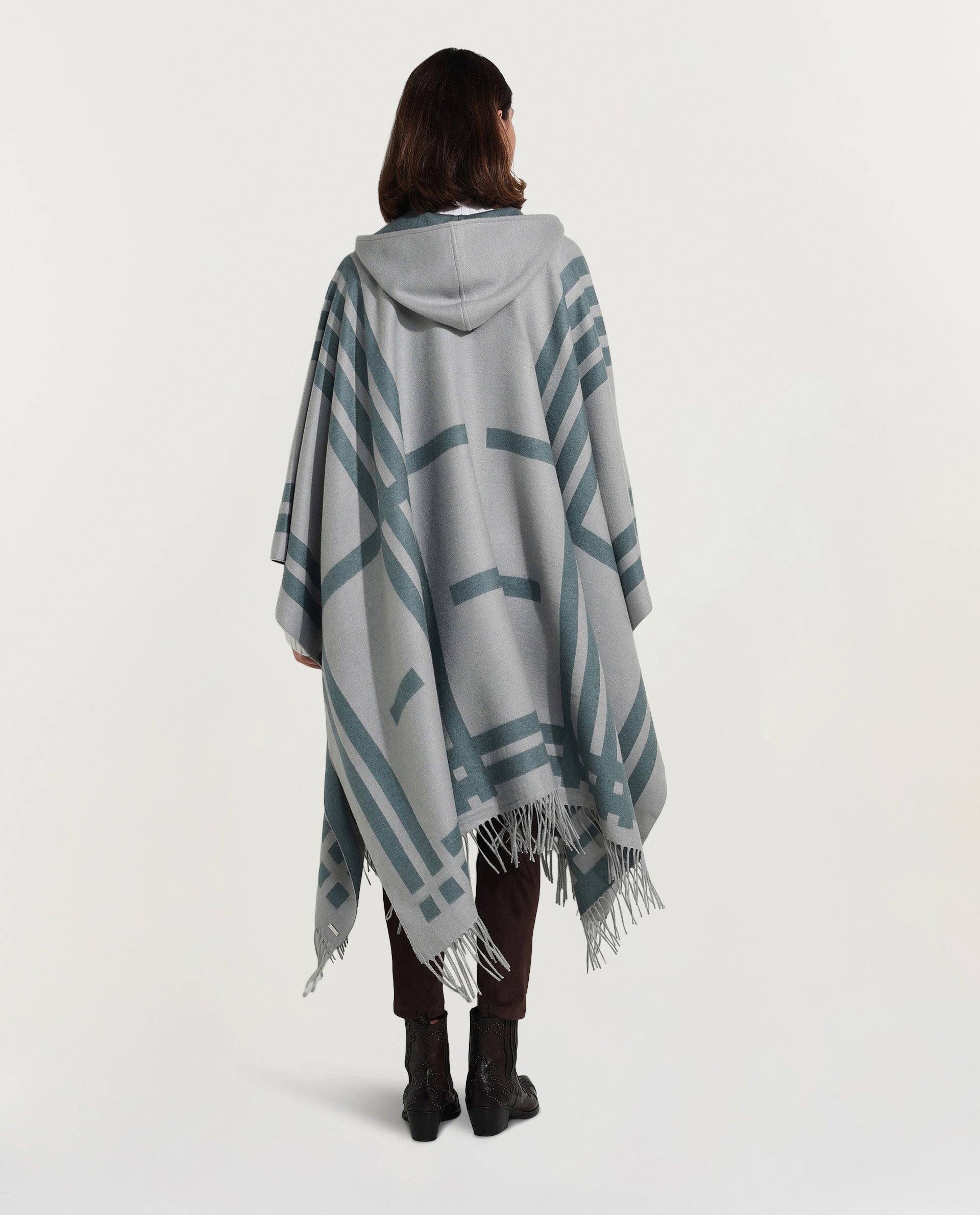 Cashmere-silk poncho