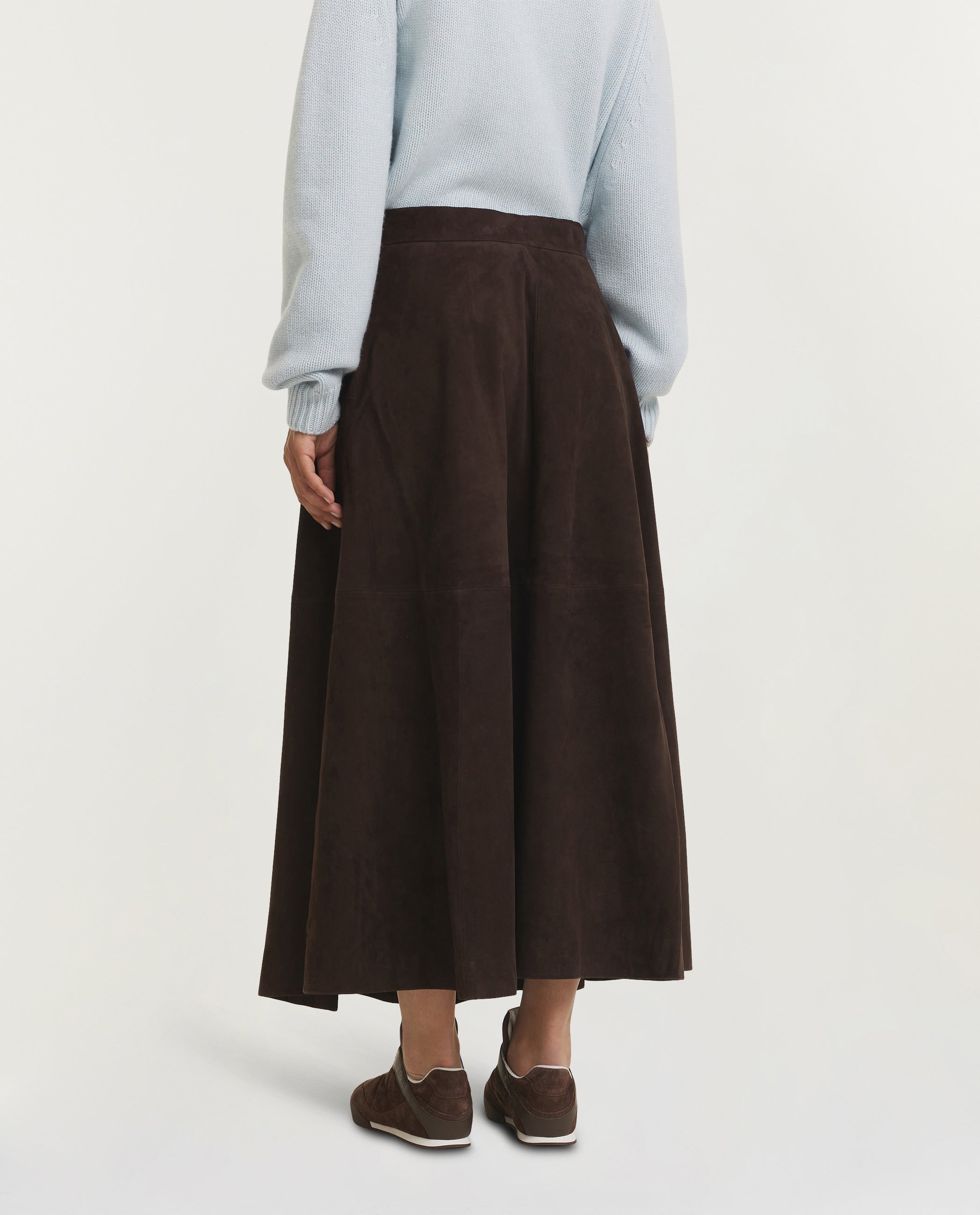 A-Line Suede Skirt - Bruin