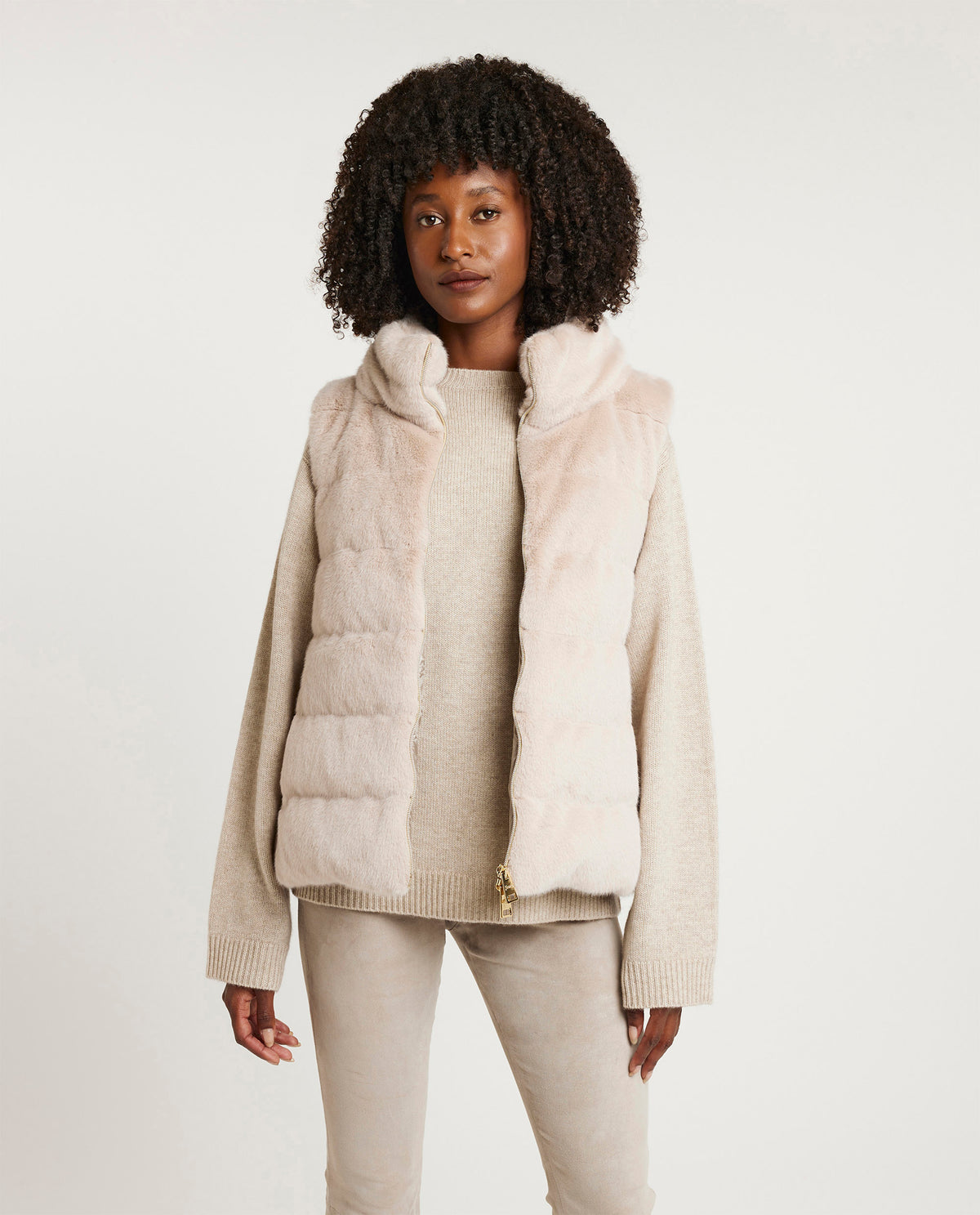 Faux fur bodywarmer