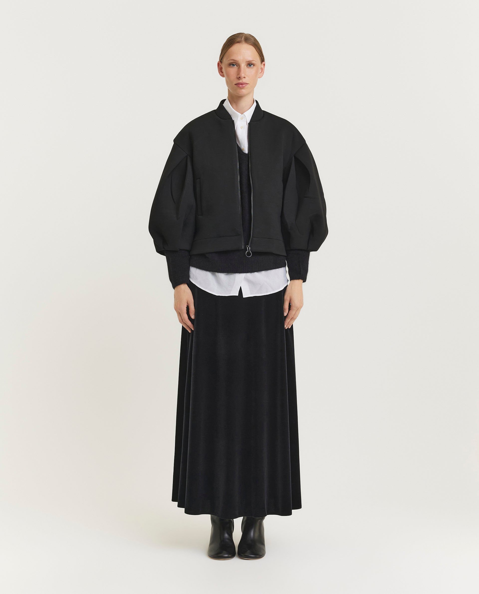 Maxi rok in stretch fluweel