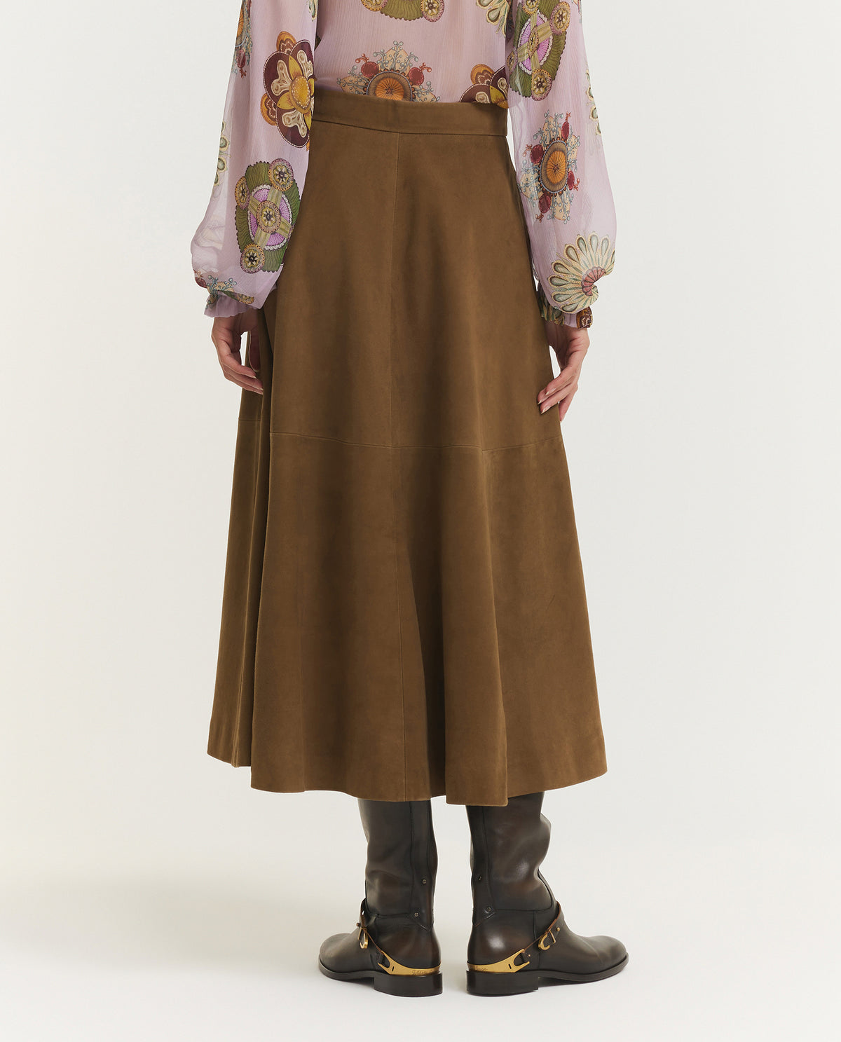 Suède A-lijn Rok  - Bruin