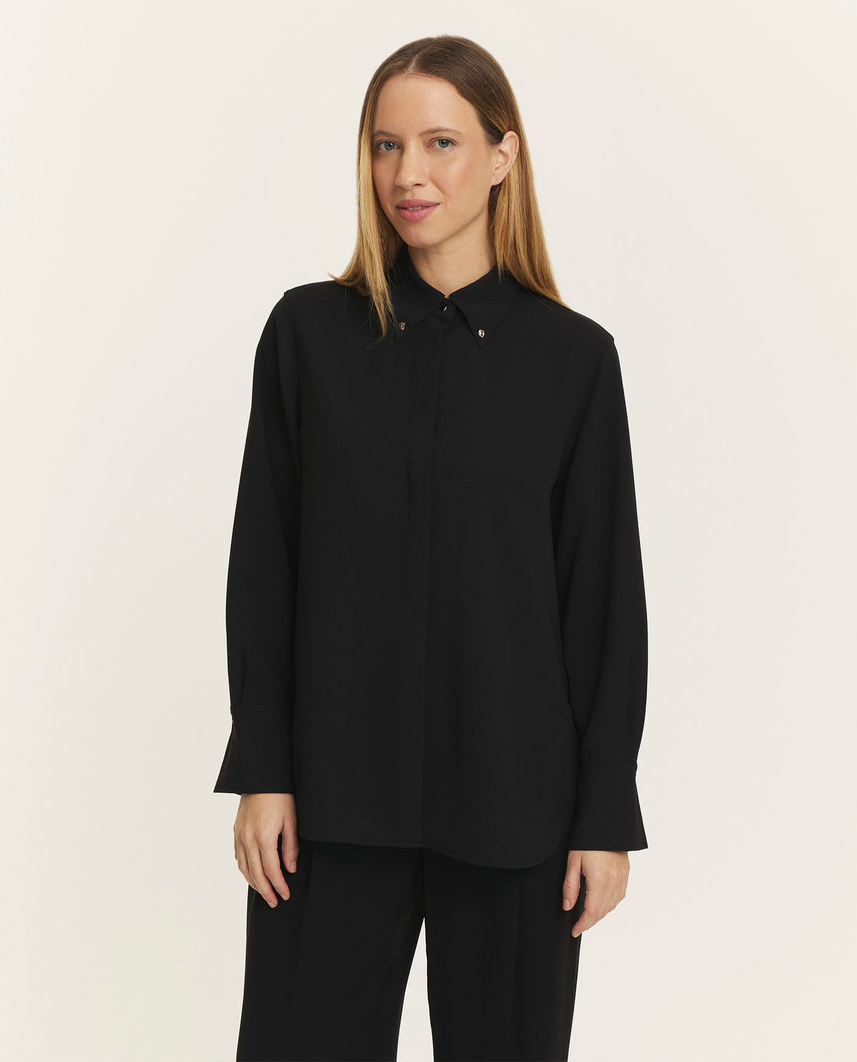 Embellished Point-Collar  Shirt