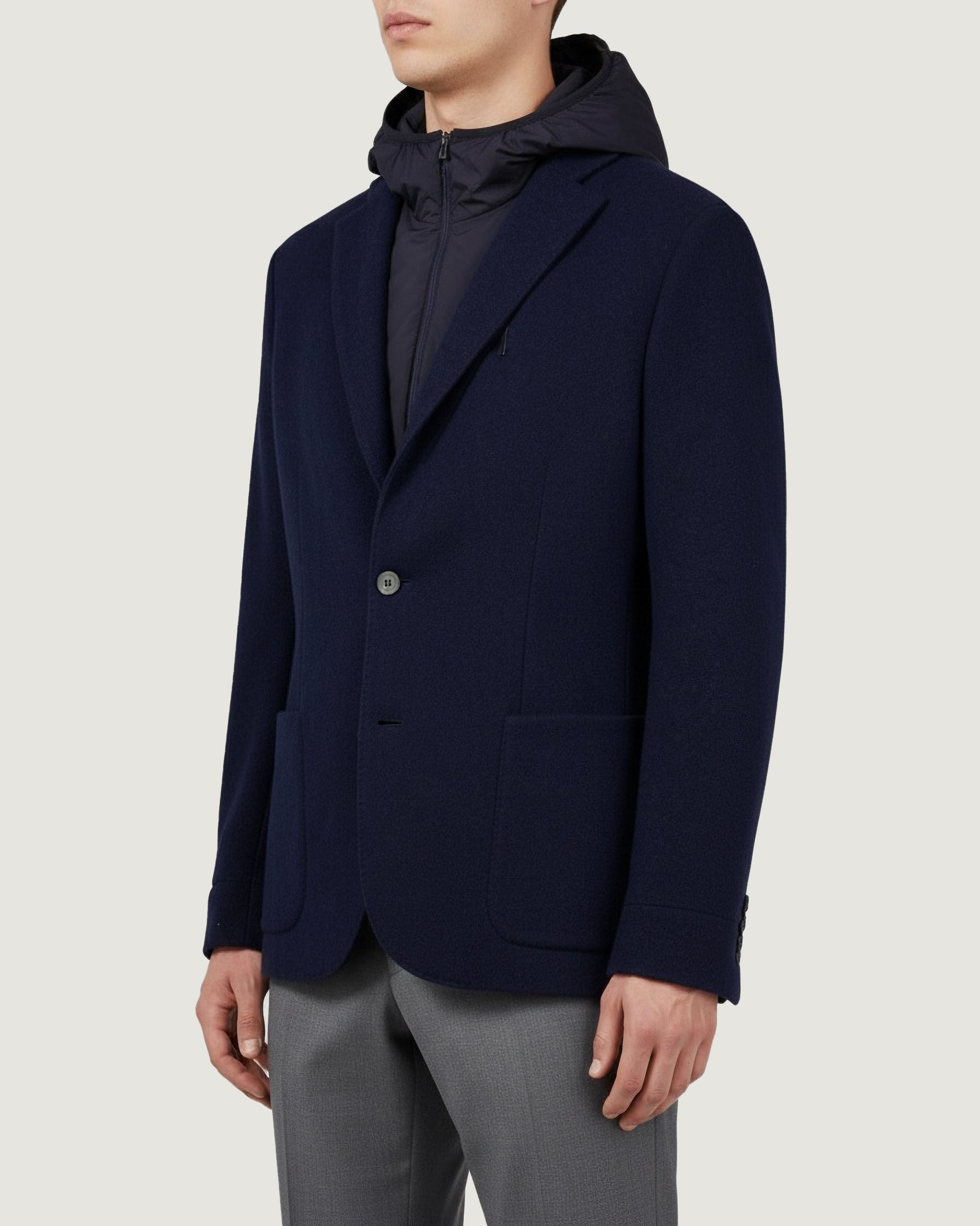 Wool Hooded Blazer