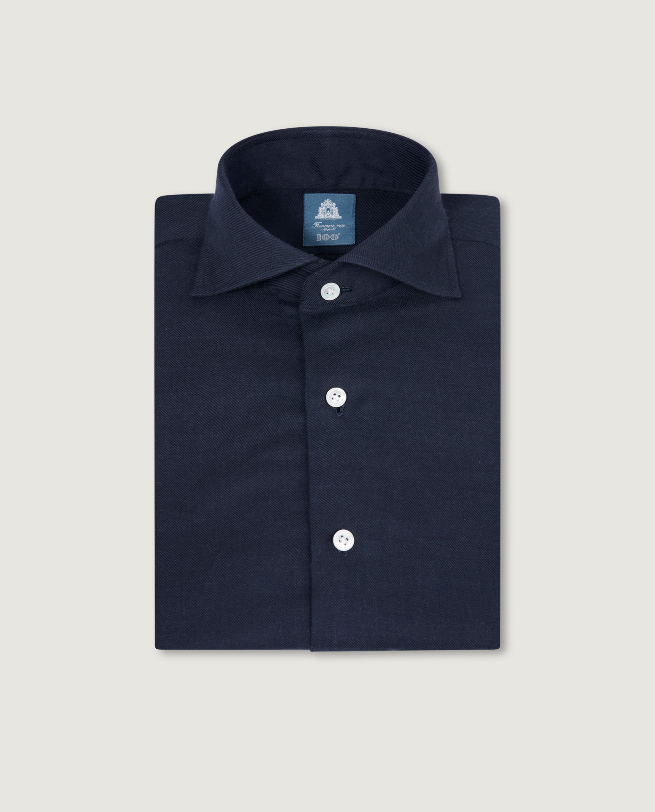 Katoen Cashmere Flanel Shirt - Donkerblauw