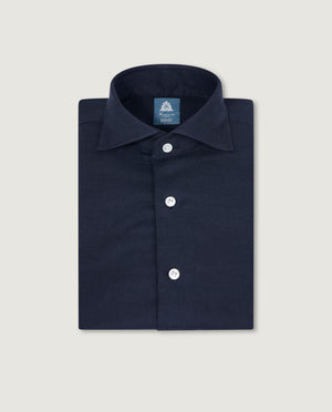 Katoen Cashmere Flanel Shirt - Donkerblauw