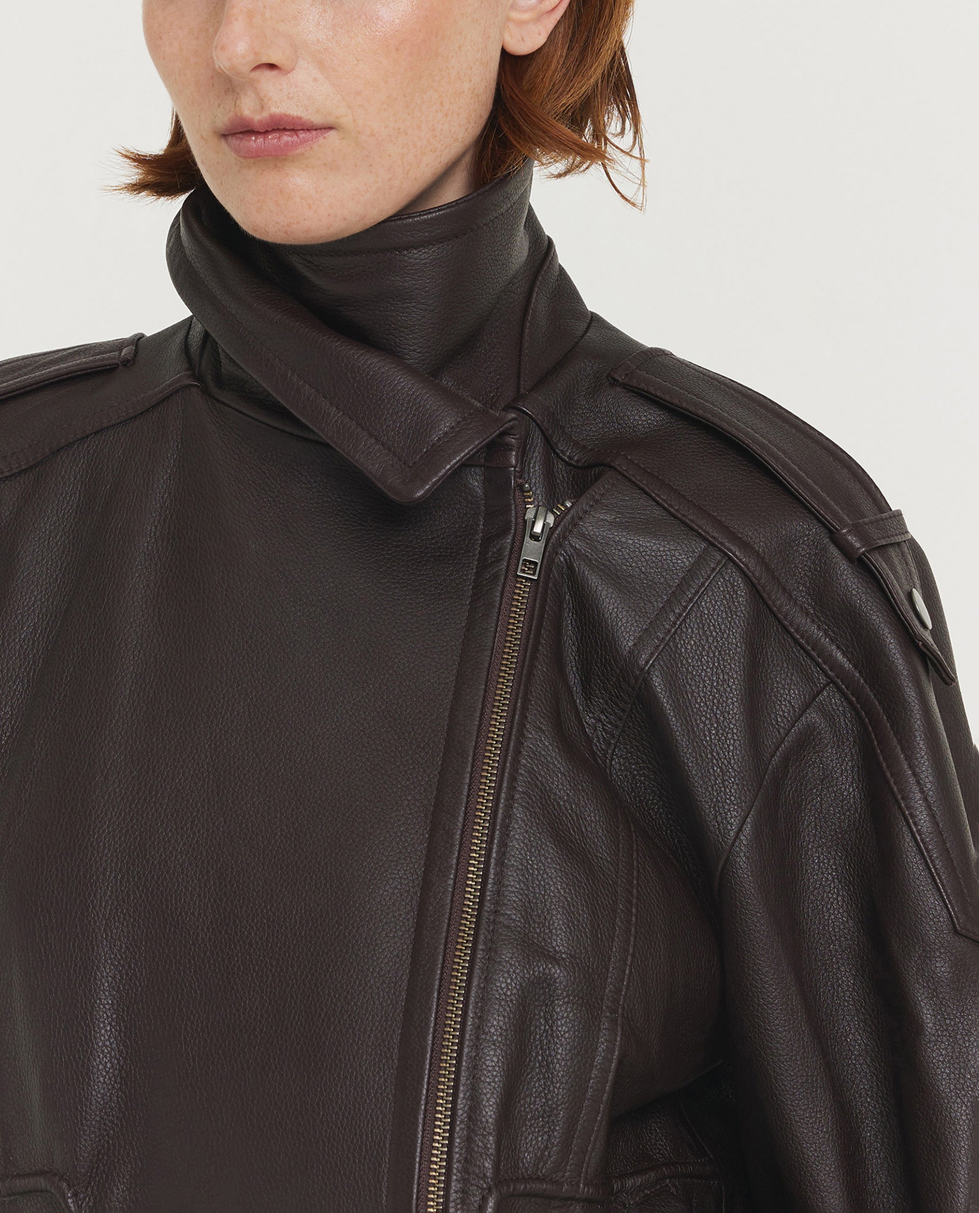 Leather Oversized Biker Jack