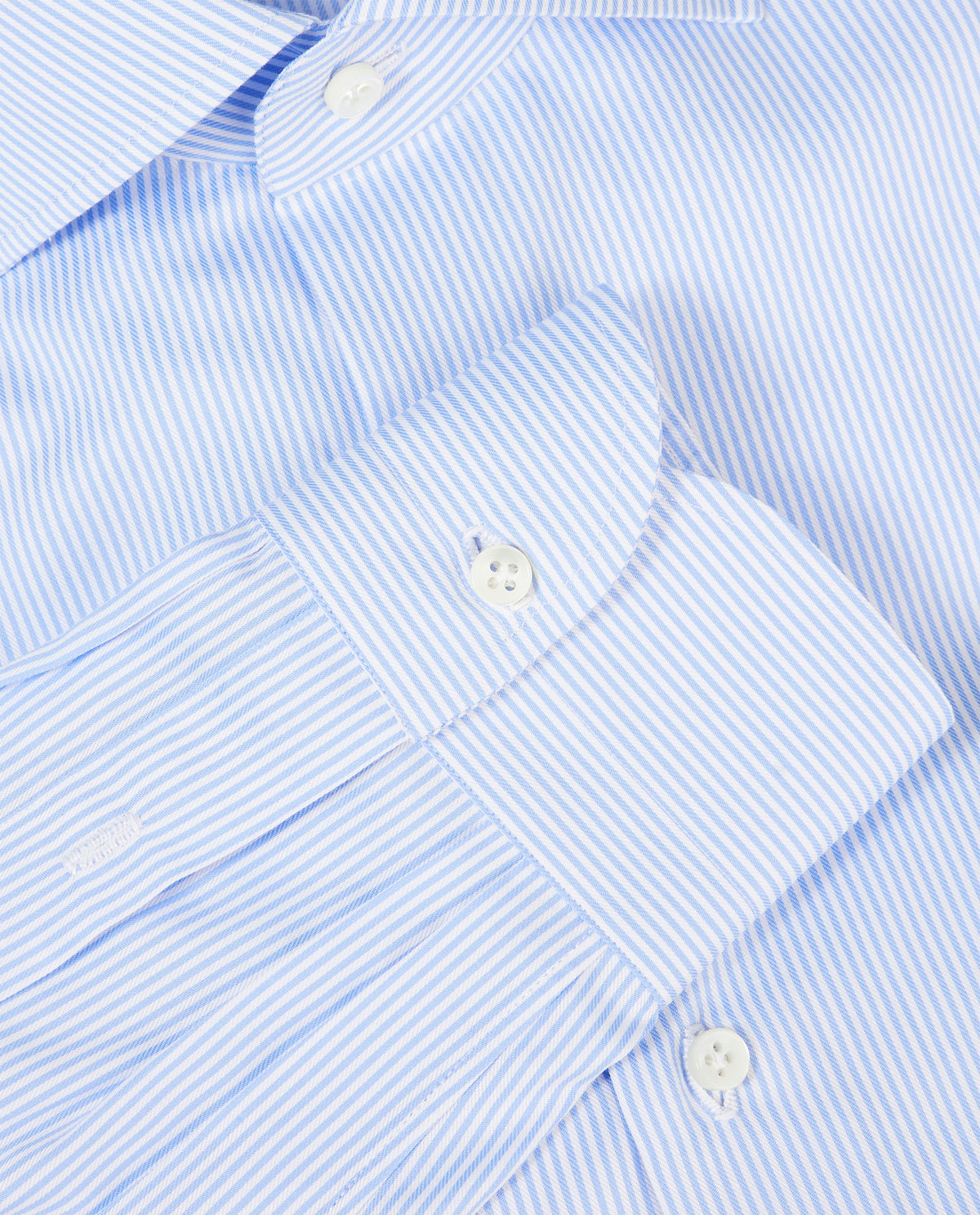 Gestreept Twill Shirt - Lichtblauw