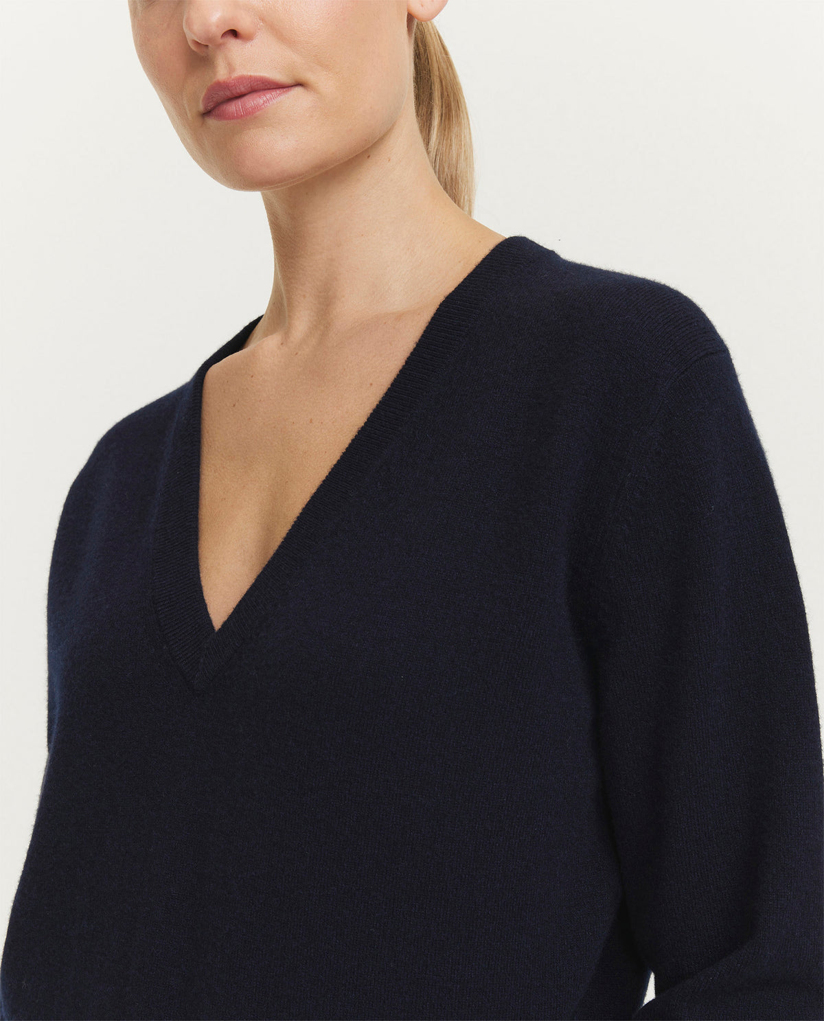 Cashmere trui met V-hals