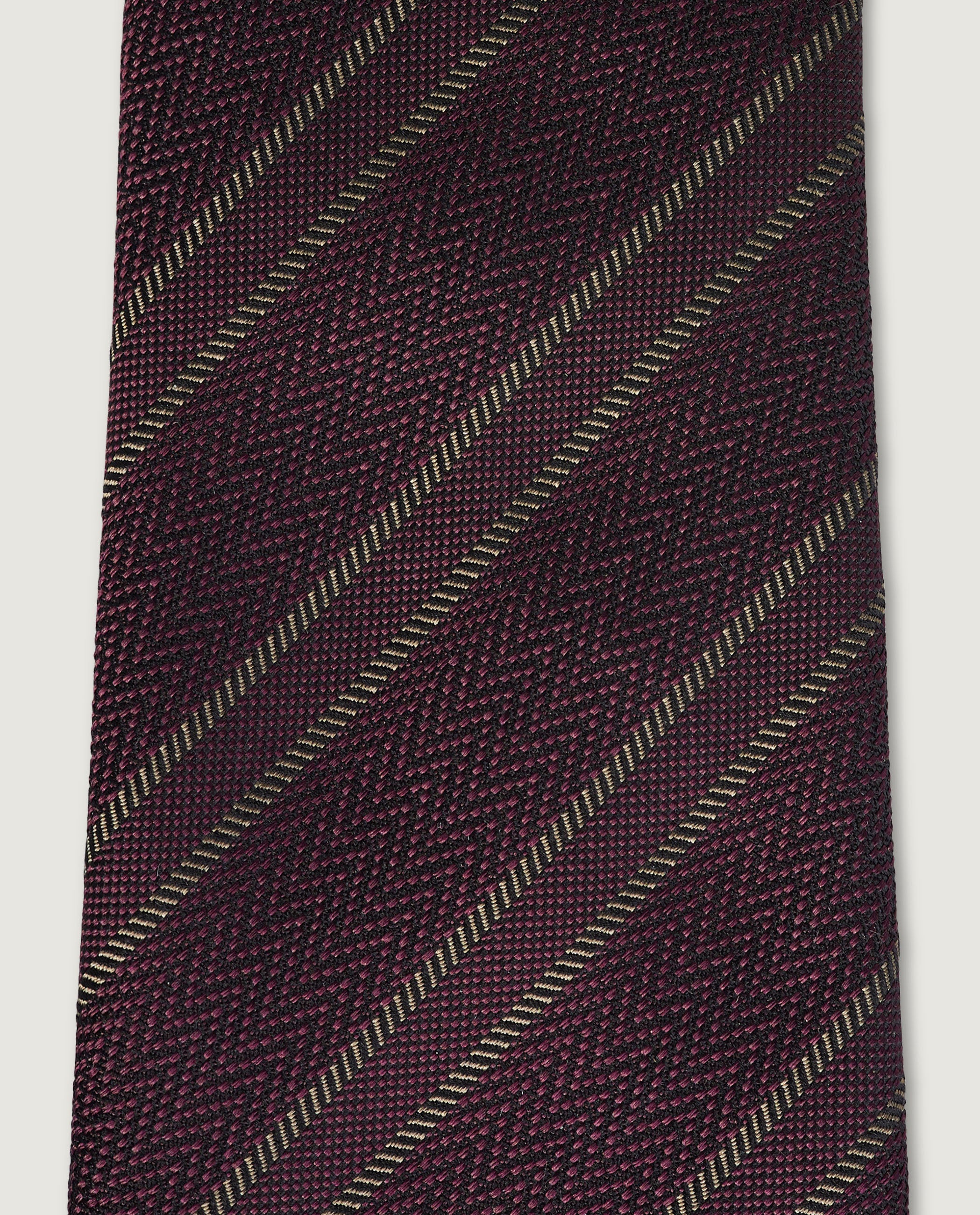 Gestreepte Zijden Das - Rood