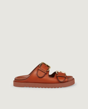 Goldie Slide Sandalen - Lichtbruin