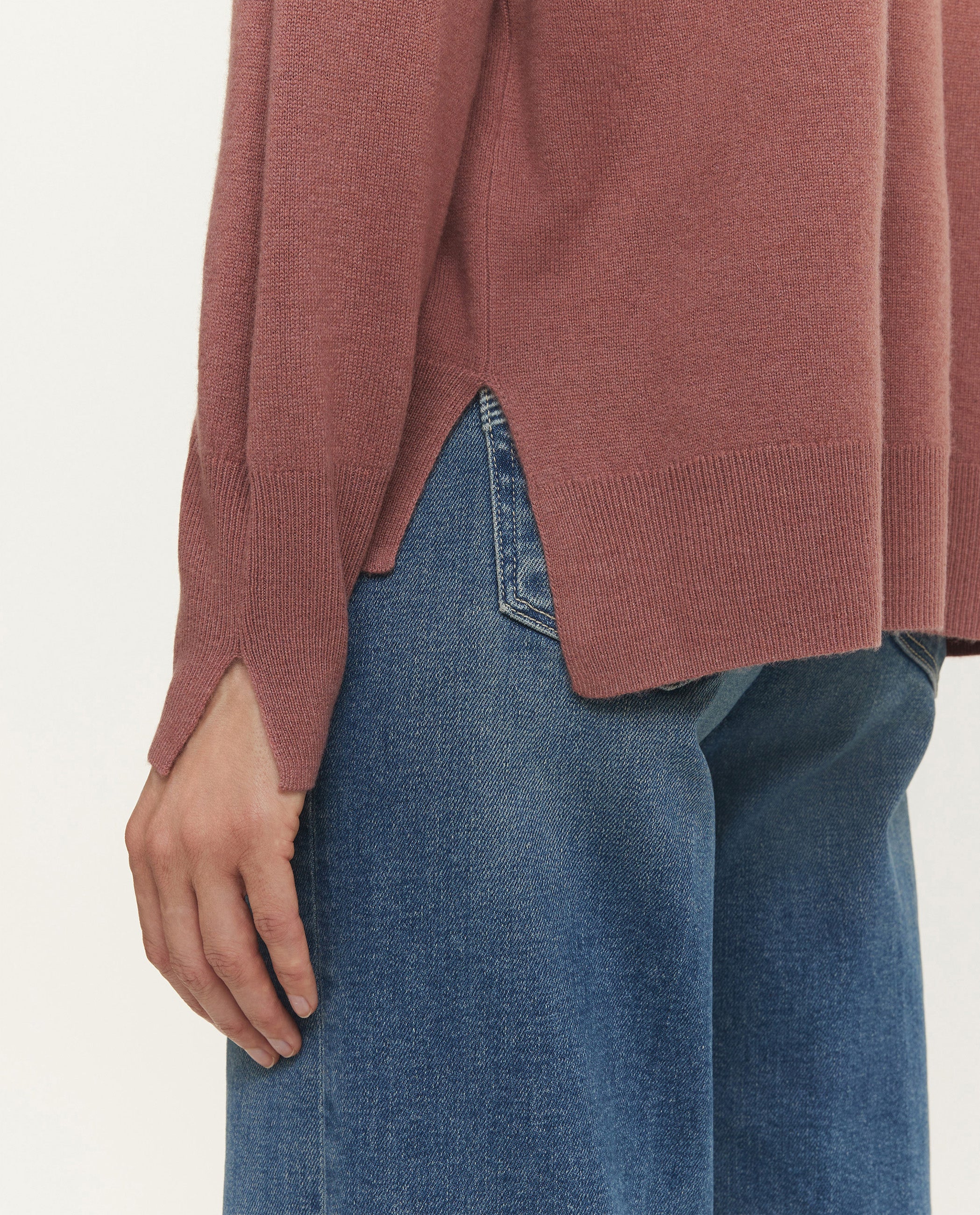 Wool Cashmere Mock Neck Sweater