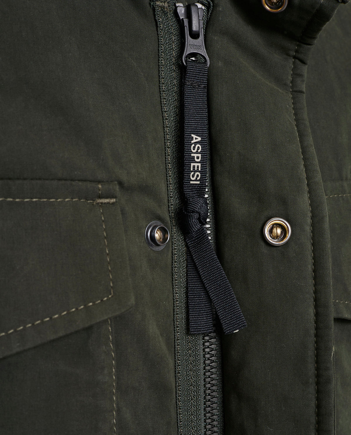 Katoen Mix Field Jacket - Groen