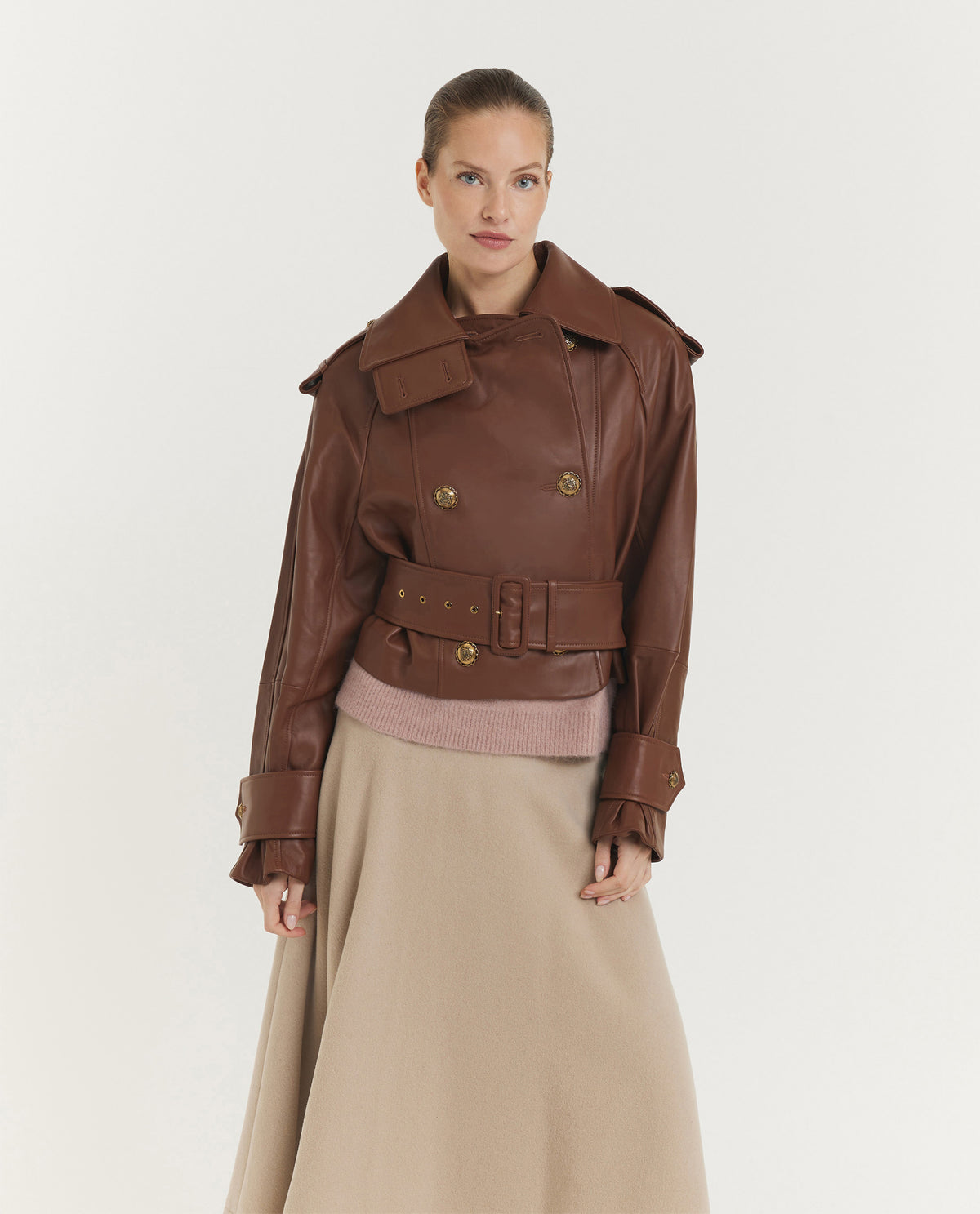 Hypnotic Leather Crop Trench