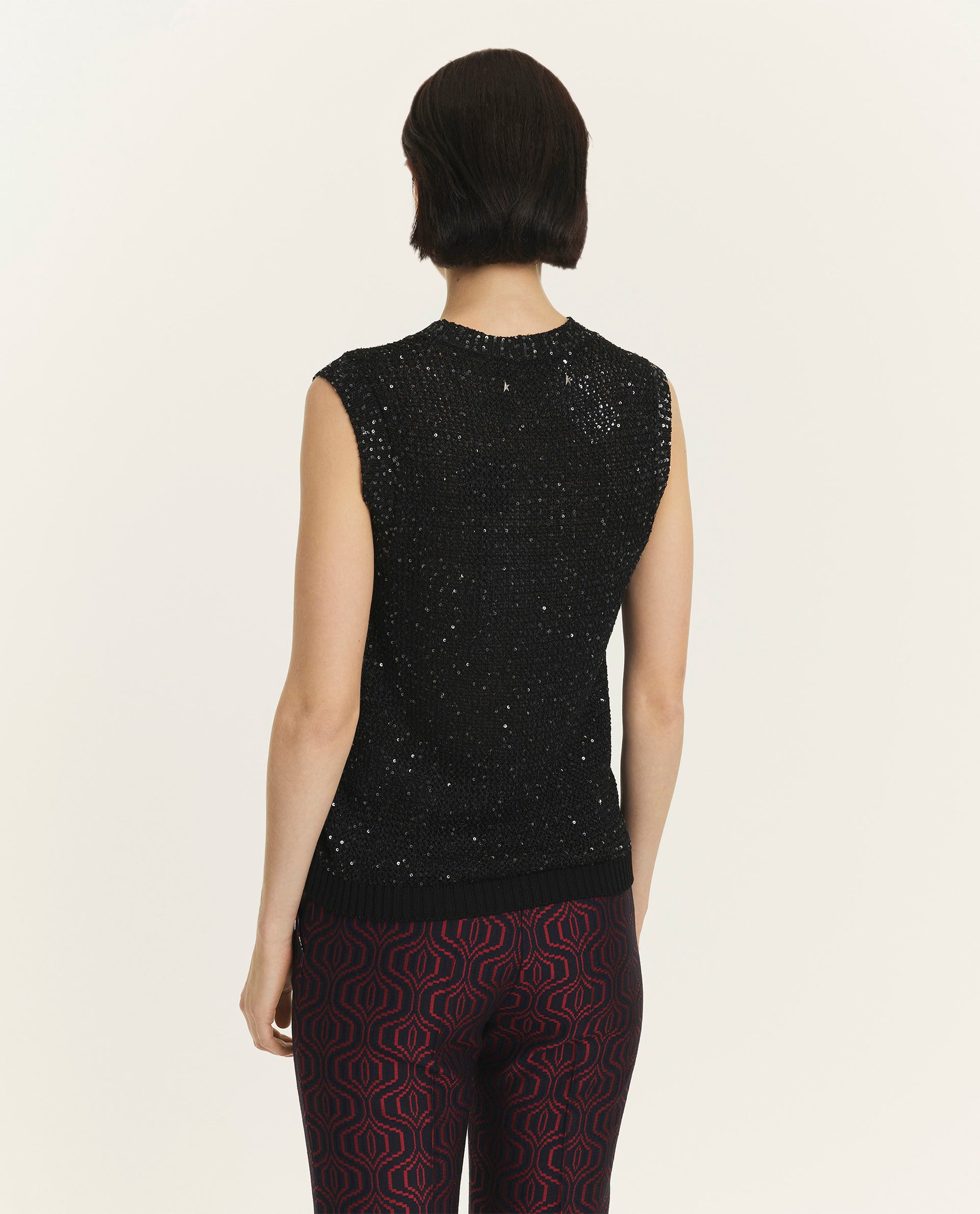 Sequined Knit Tank Top