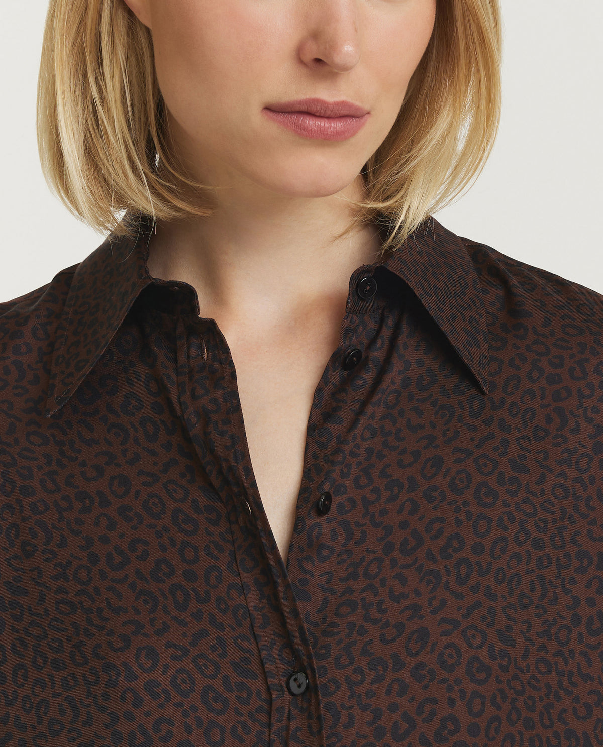 Frankie Leopard Blouse - Bruin