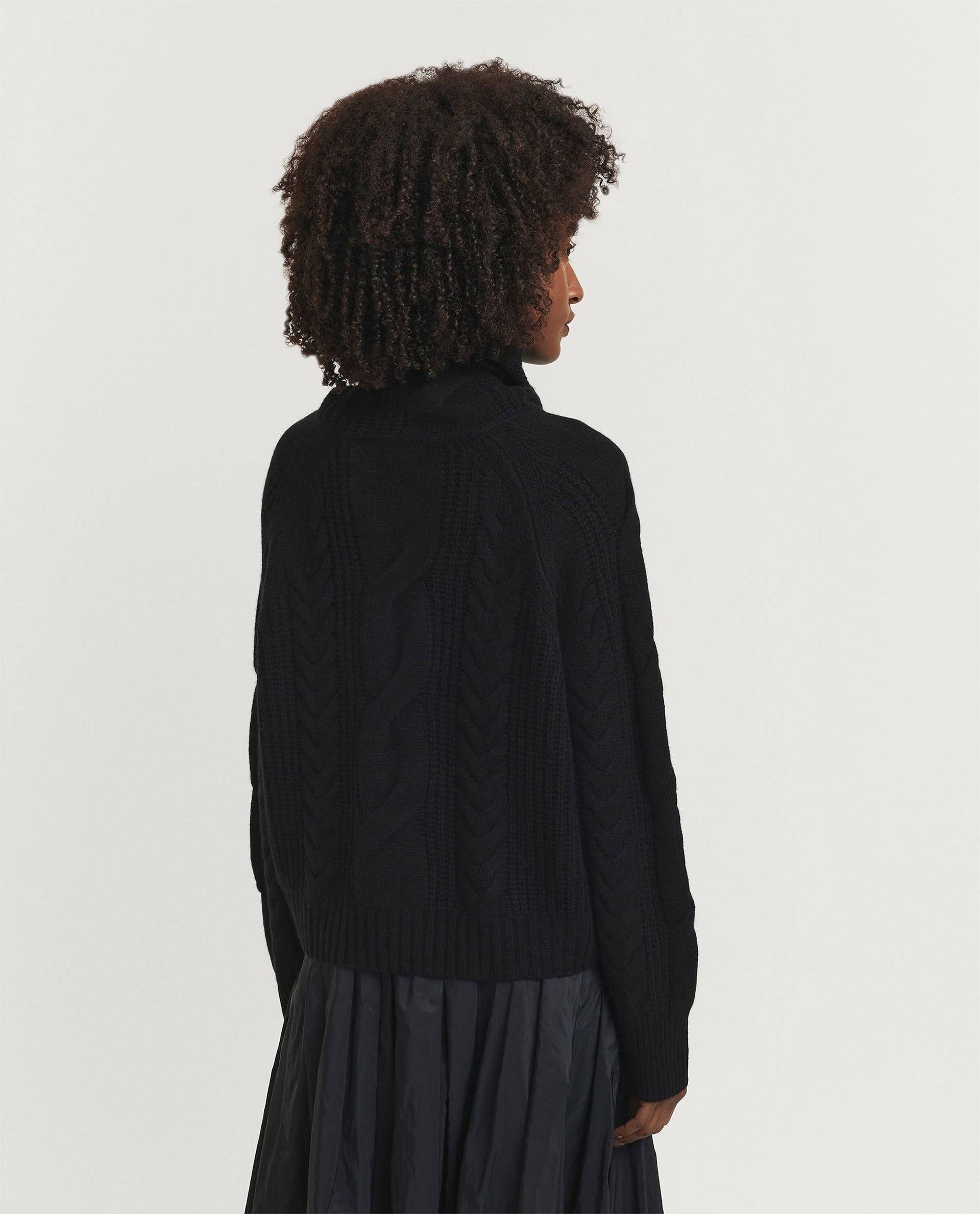 Wool-cashmere cable knit sweater