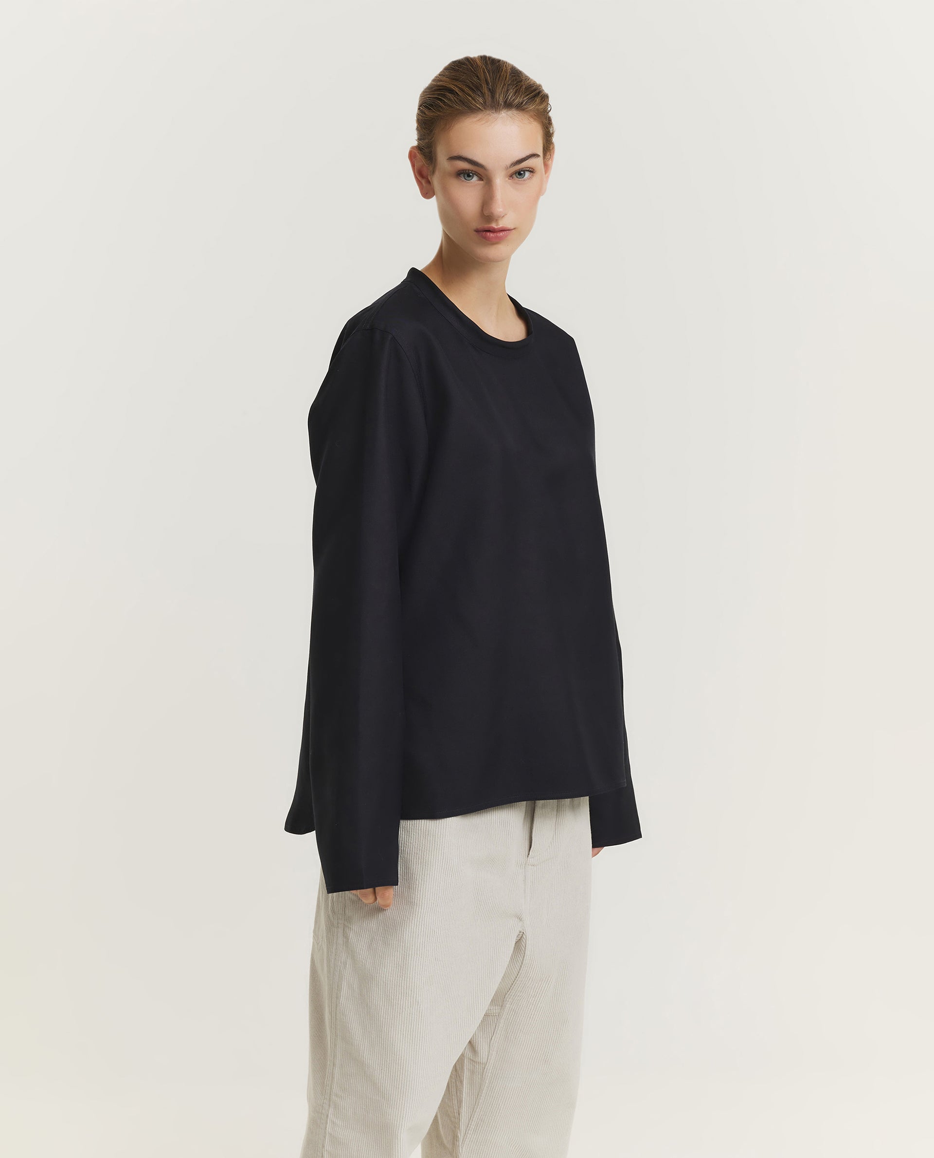 Zijden Bach Top - Donkerblauw