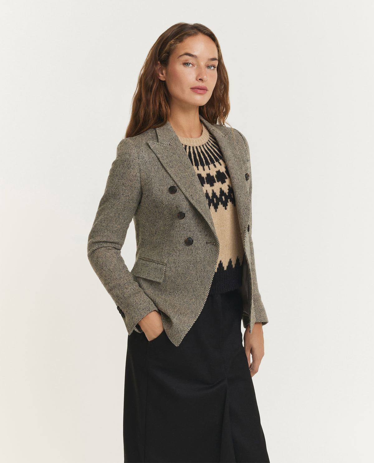 Wol Cashmere Twill Blazer - Grijs