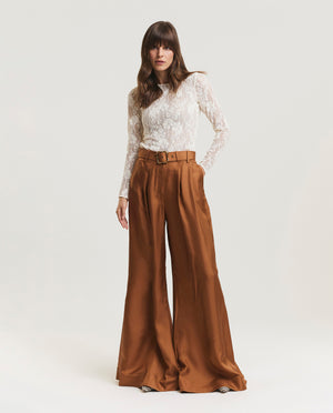 Silk wide trousers