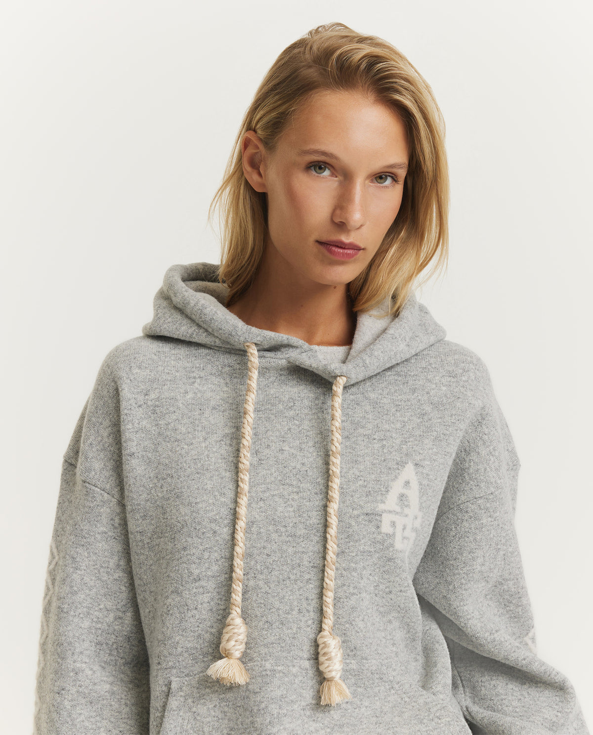 Wol Apalmier Hoodie - Lichtgrijs