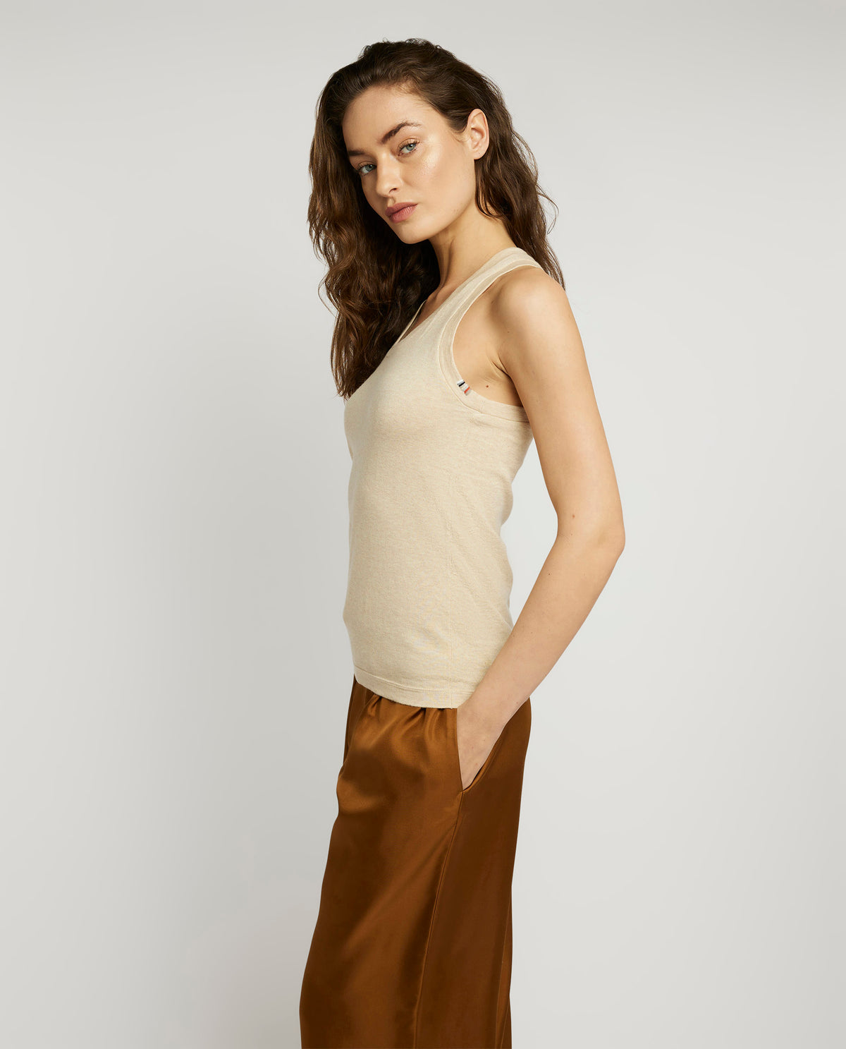 Cotton-cashmere tanktop