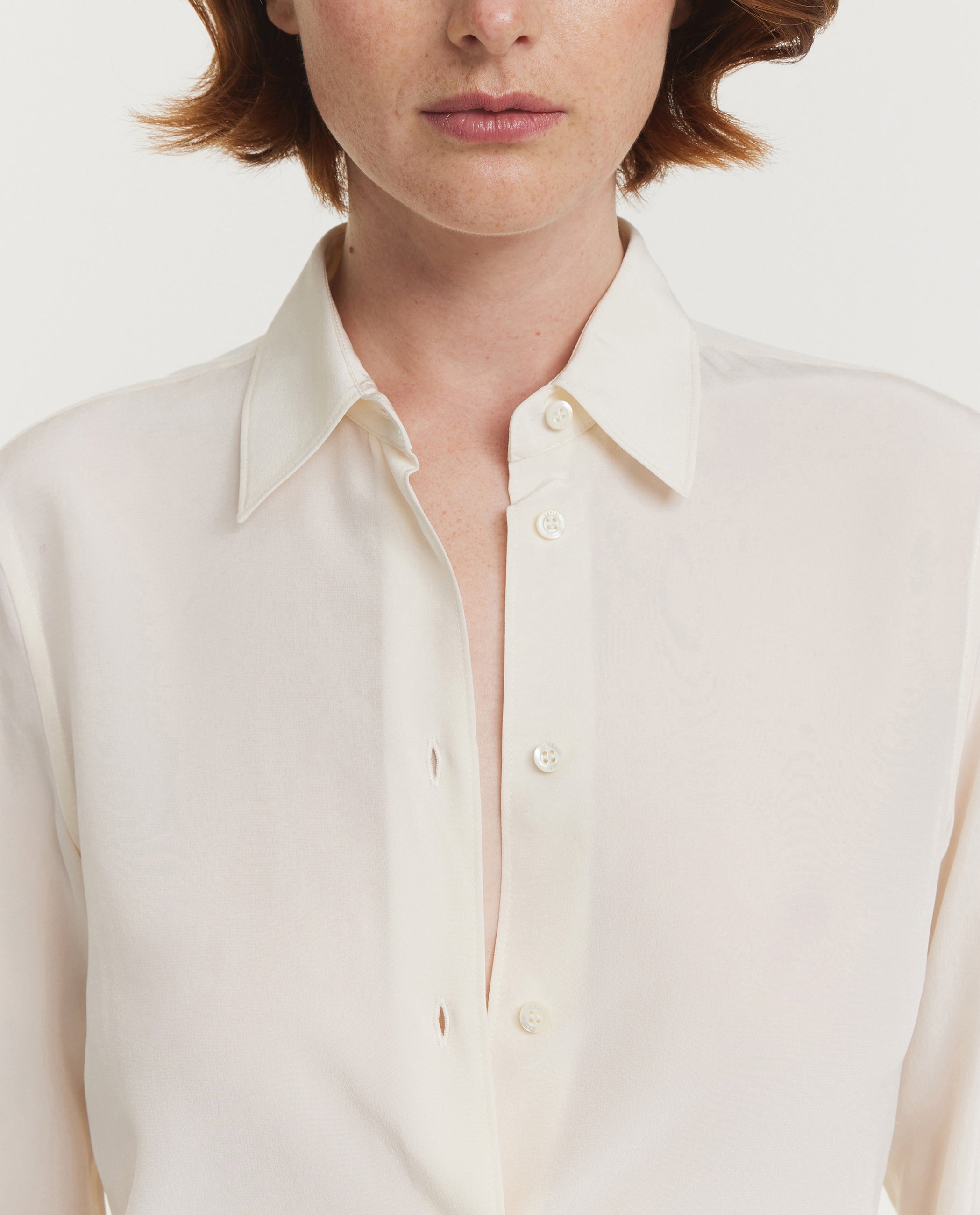 Zijden Crêpe Shirt - Ecru