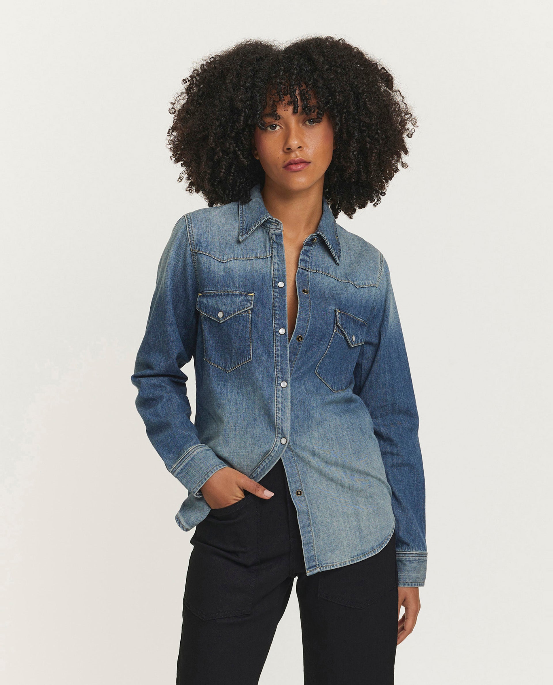 Denim blouse