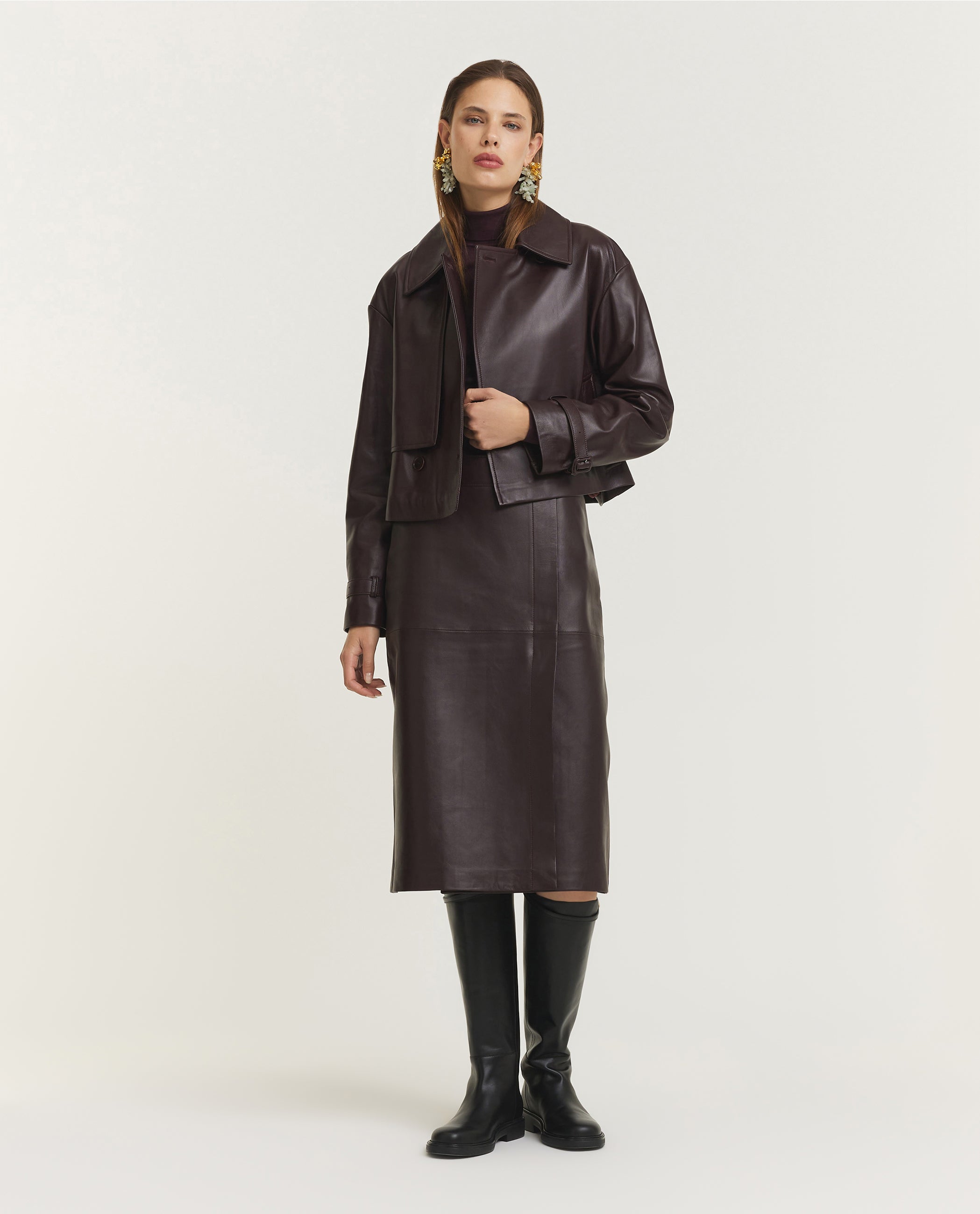 Sèvres Nappa Leather Skirt