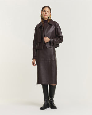 Sèvres Nappa Leather Skirt