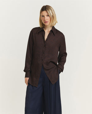 Frankie Leopard Blouse - Bruin
