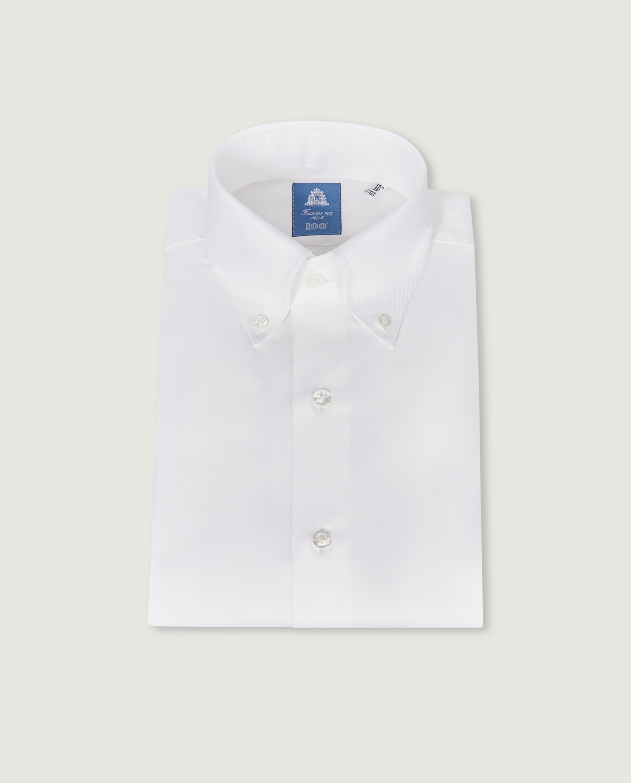 Visgraat Buttondown Shirt - Wit