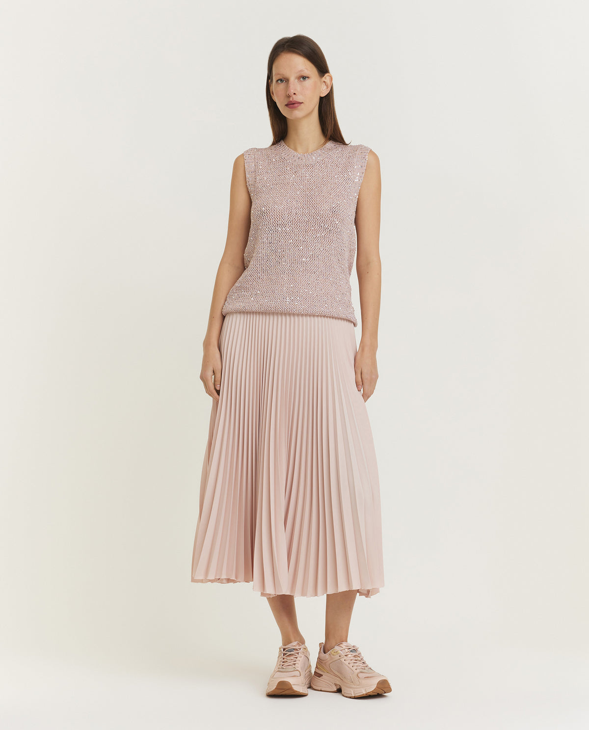 Pleated midi skirt