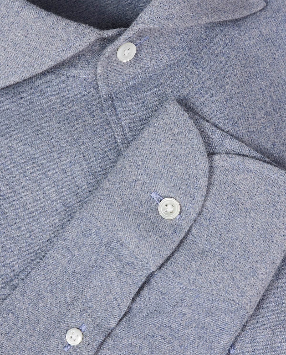 Katoen Cashmere Flanel Shirt - Lichtblauw