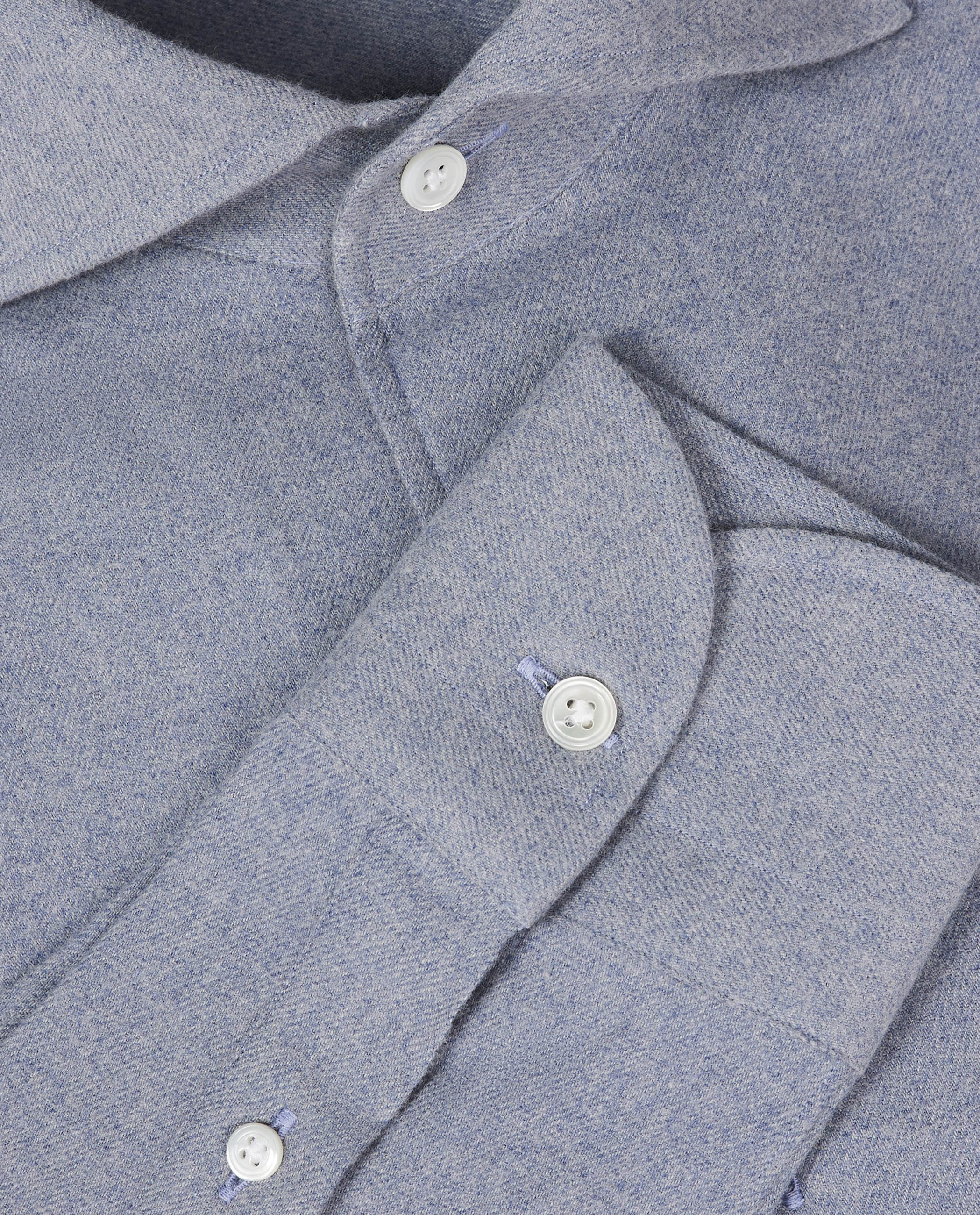 Katoen Cashmere Flanel Shirt - Lichtblauw