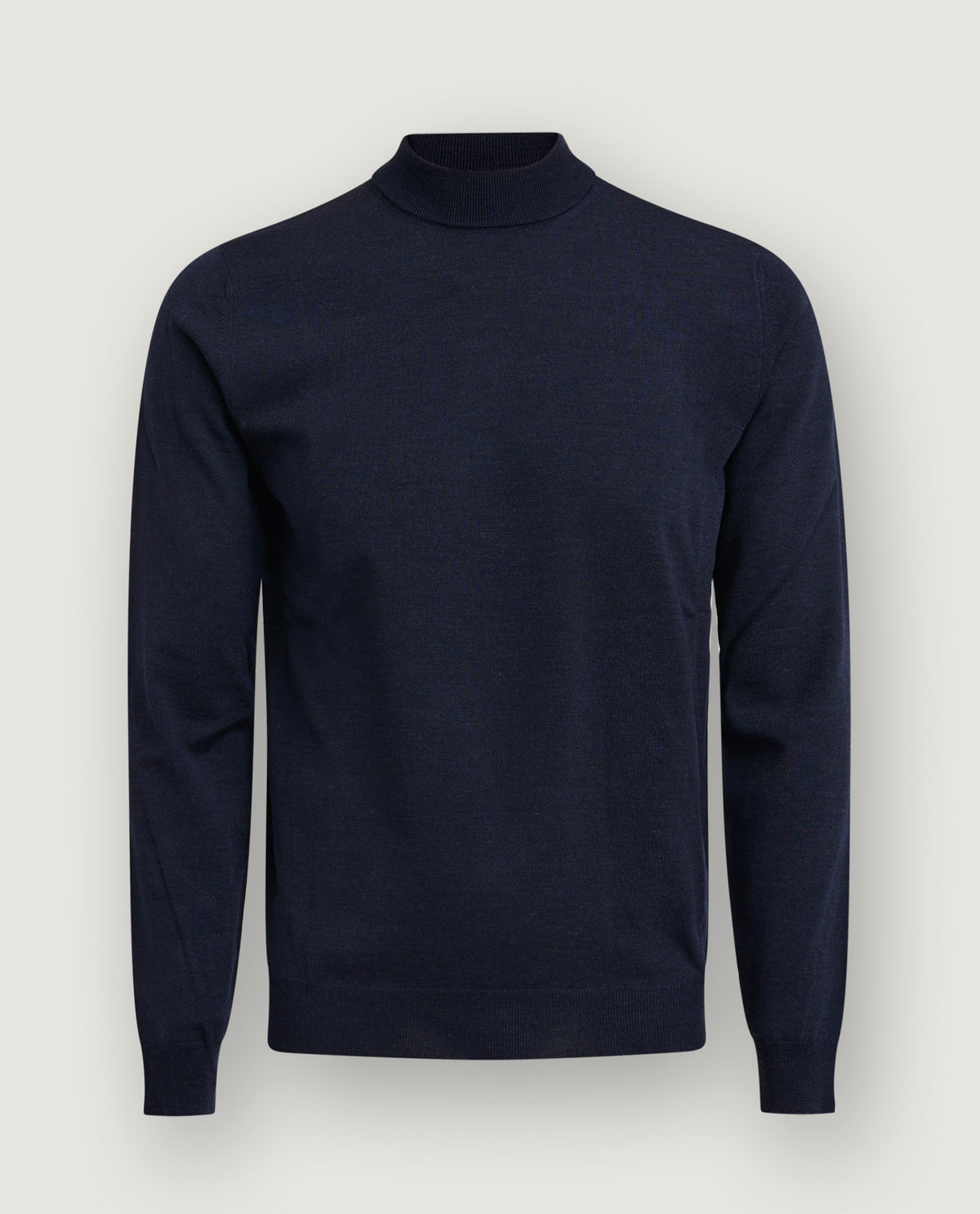 Wollen Mock Nek Trui - Donkerblauw