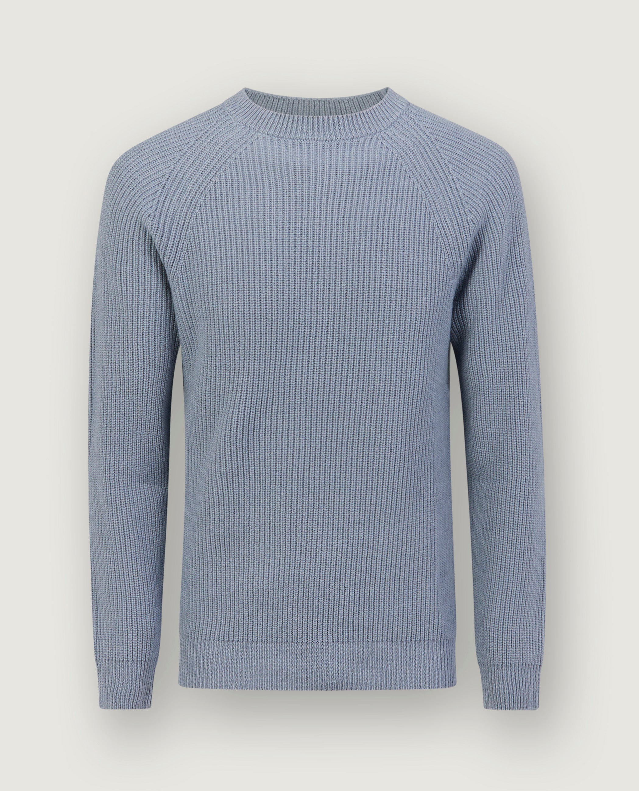 Cashmere Rib Trui - Lichtblauw
