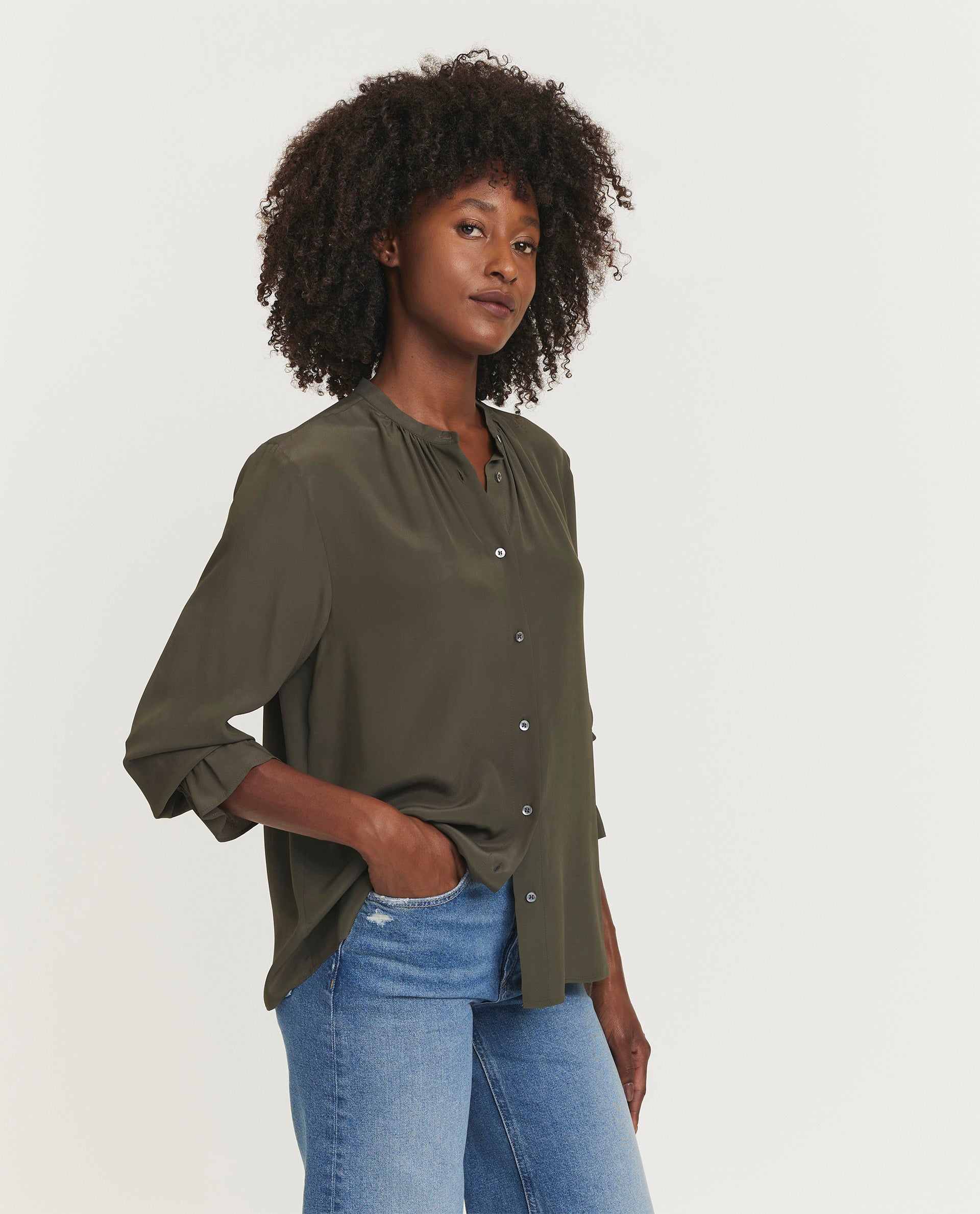 Soepelvallende blouse